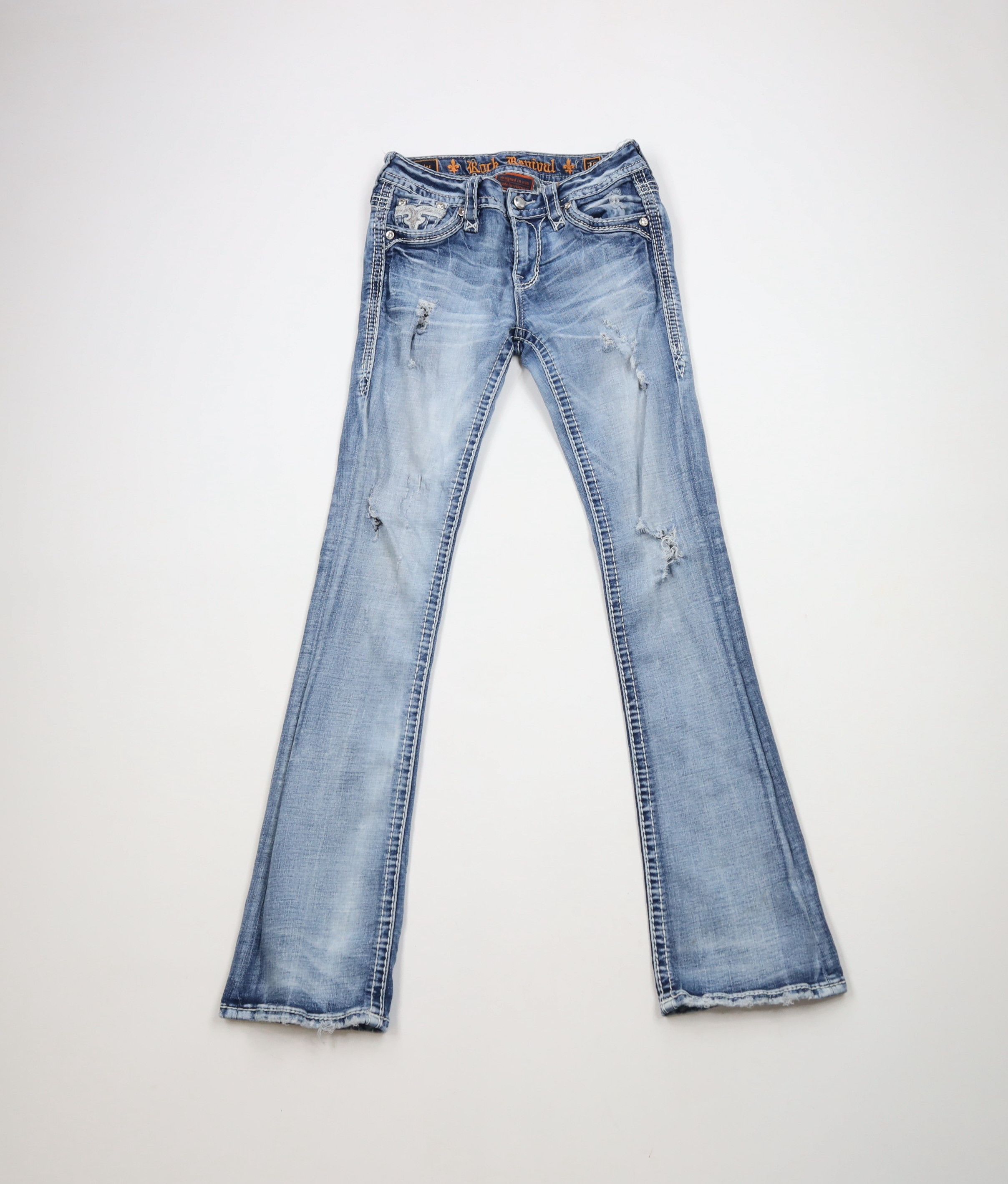 Rock Revival × Vintage Rock Revival Thick Stitch Sundee Mid Rise Boot Denim Jeans Size 26" / US 2 / IT 38 - 1 Thumbnail
