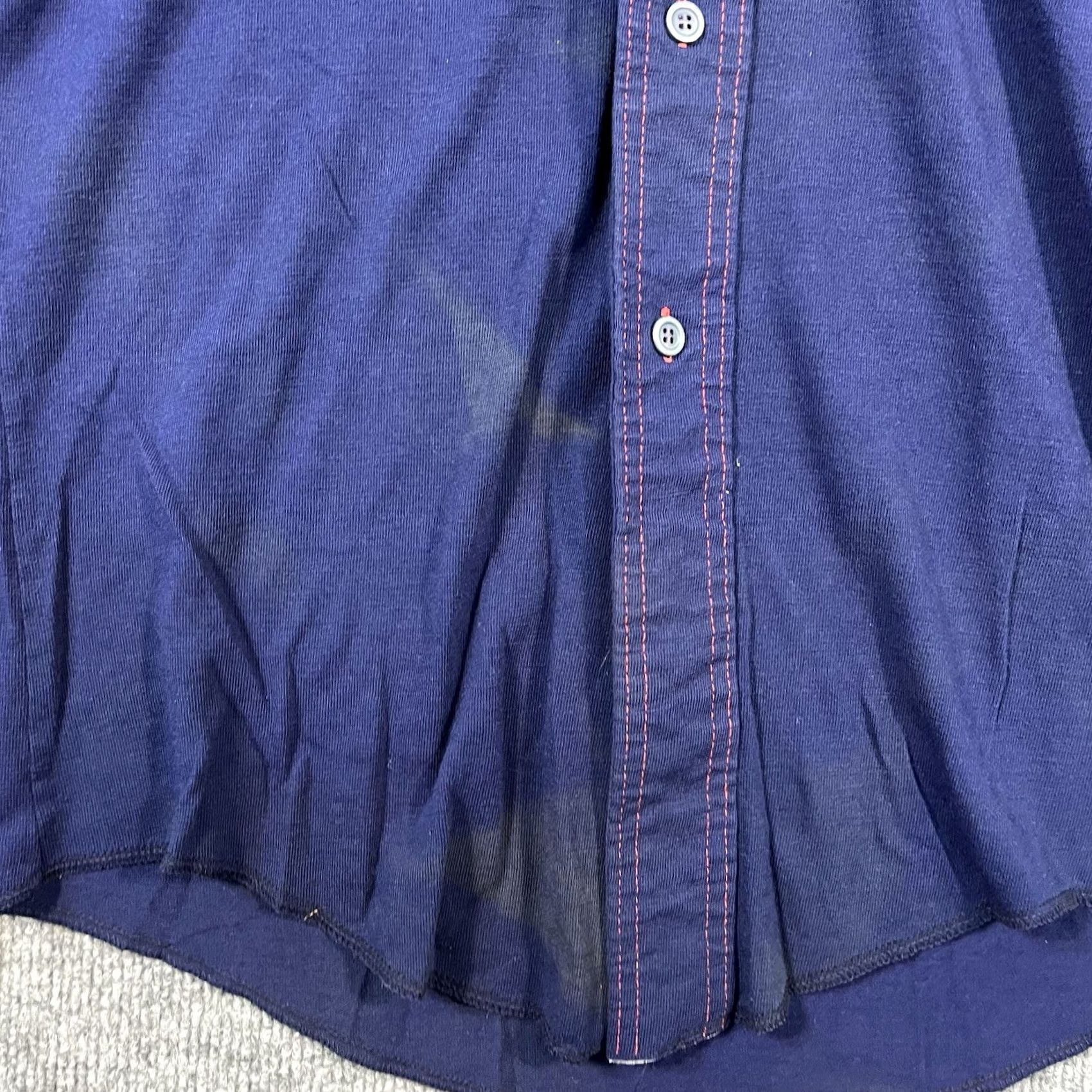 Vintage VINTAGE Kmart Knit Shirt Blue Large Button 70s Disco Size US L / EU 52-54 / 3 - 3 Thumbnail