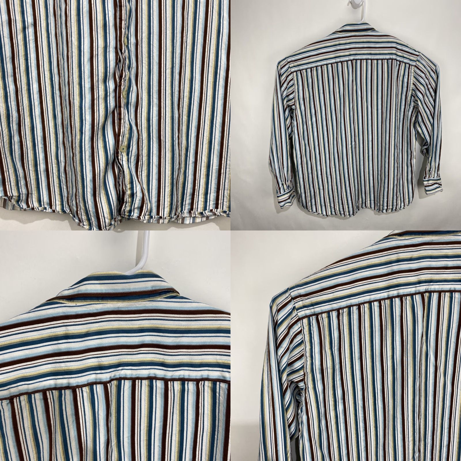 Tommy Bahama Tommy Bahama Striped Long Sleeve Shirt Silk XL Multicolor Button-Front Embossed Knit Chest Pocket Casual Shirt Men Size US XL / EU 56 / 4 - 8 Thumbnail