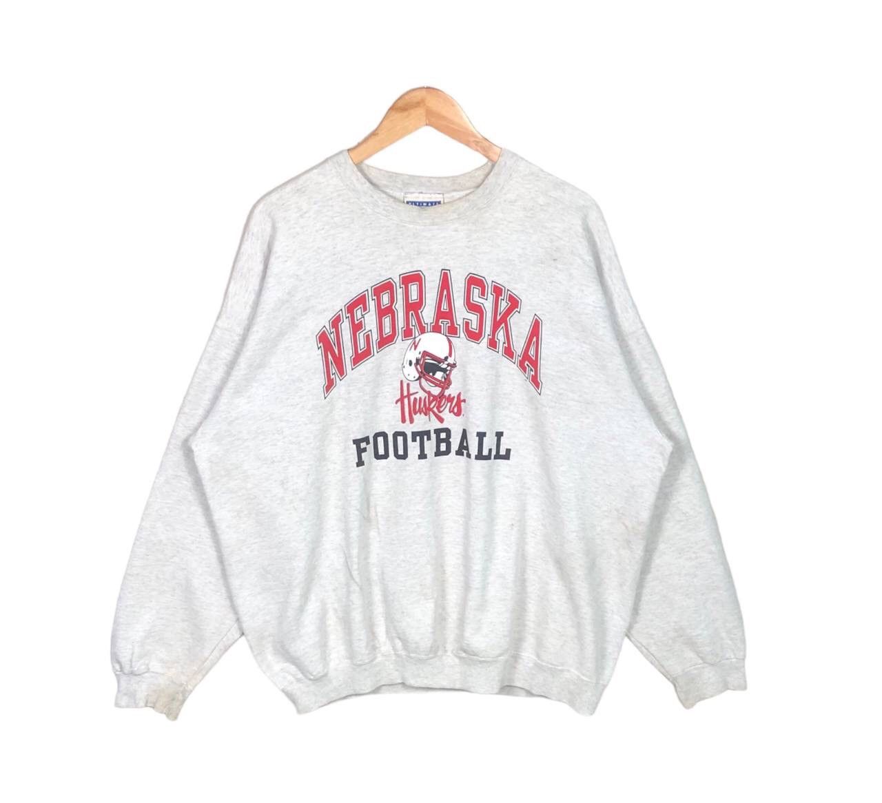 NFL × Vintage Vintage 90s Nebraska Huskers Football Crew-neck Size US XL / EU 56 / 4 - 1 Thumbnail