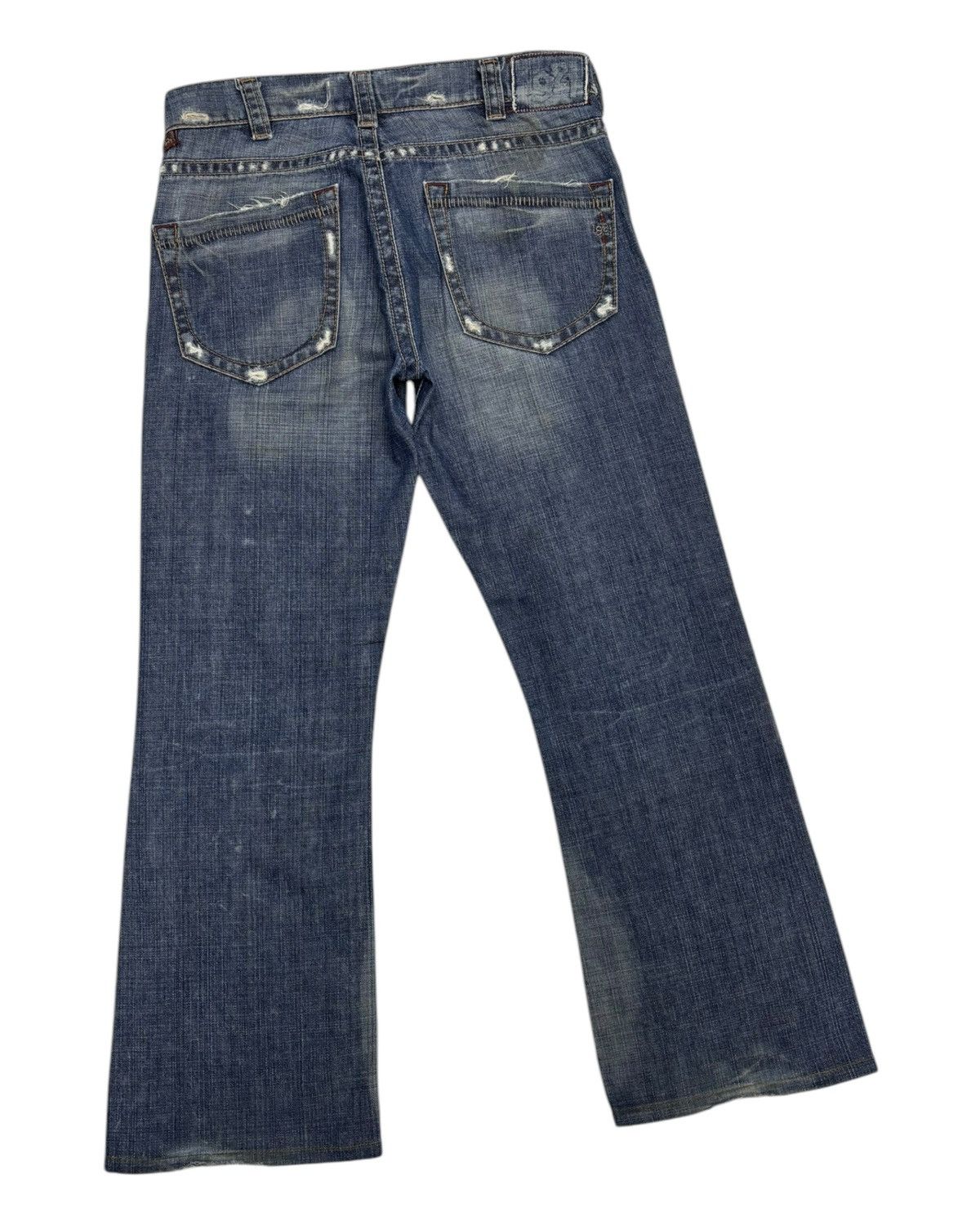 If Six Was Nine Flare Jeans Ripped Made in Canada 1921 Y2K True Religion Size US 32 / EU 48 - 7 Thumbnail