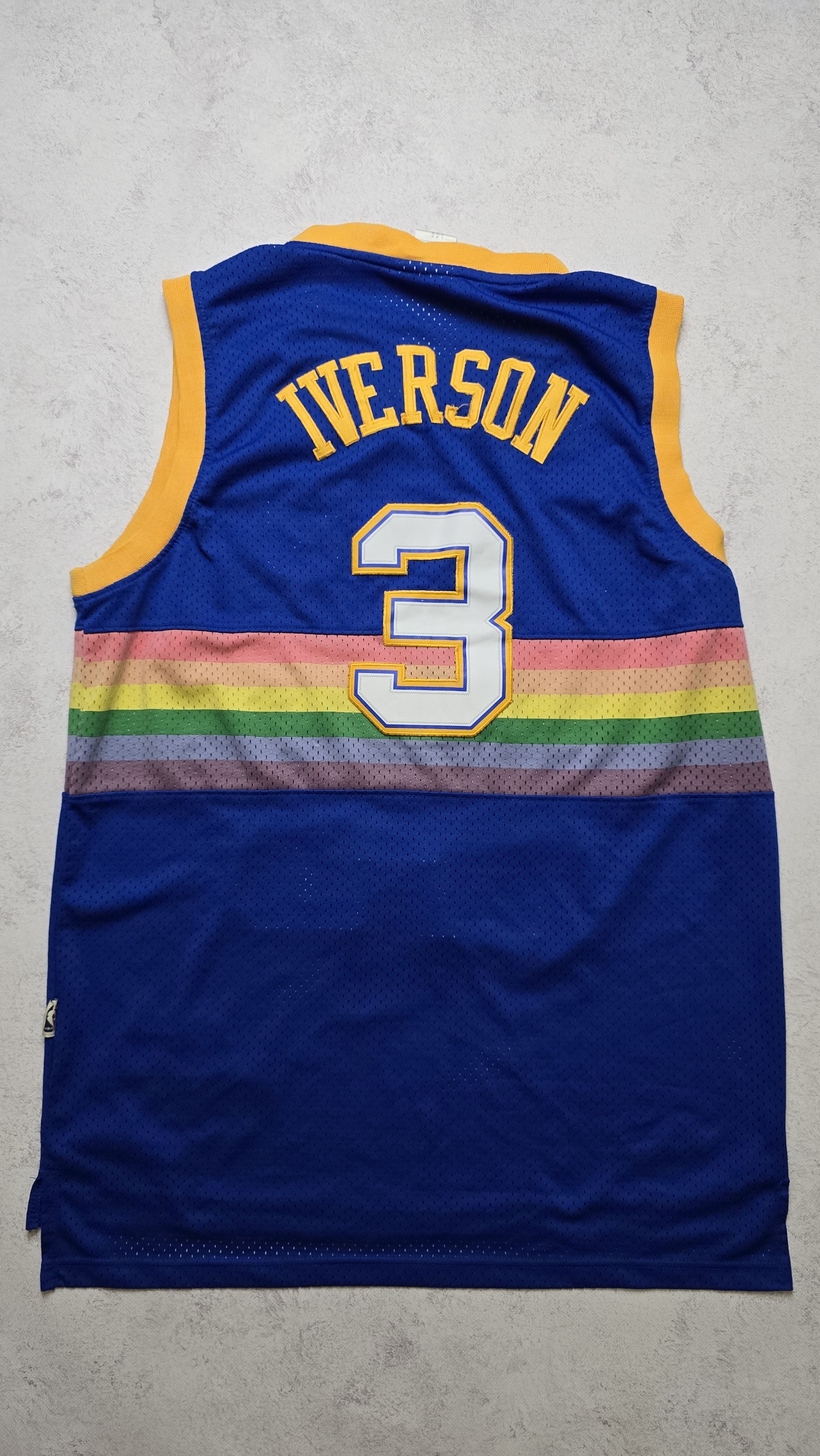 Adidas Denver Nuggets Iverson #3 Hardwood Classics Sewn Jersey Size US M / EU 48-50 / 2 - 2 Thumbnail