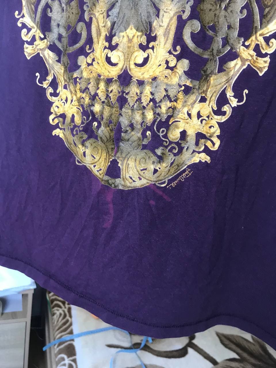 Roberto Cavalli 🔥 Just Cavalli Skull Logo T Shirt Purple Punk Y2K Size US XL / EU 56 / 4 - 6 Thumbnail