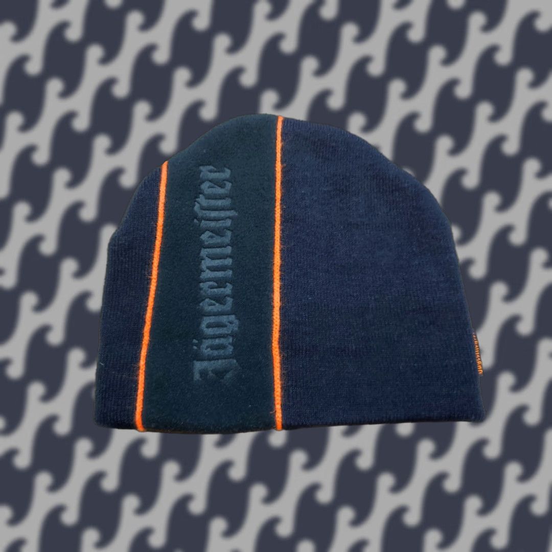 Vintage Jagermeister Beanie Hat One Size Solid Logo Unisex Adults Mens Womens Black Knit Acrylic Size ONE SIZE - 1 Thumbnail