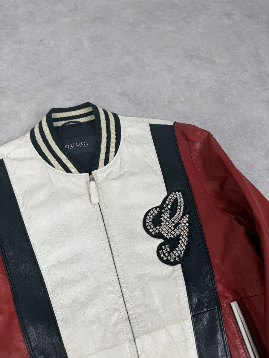 Gucci SS2008 Gucci Propaganda Red & White Biker Leather Jacket by Frida Giannini Size US M / EU 48-50 / 2 - 9 Thumbnail