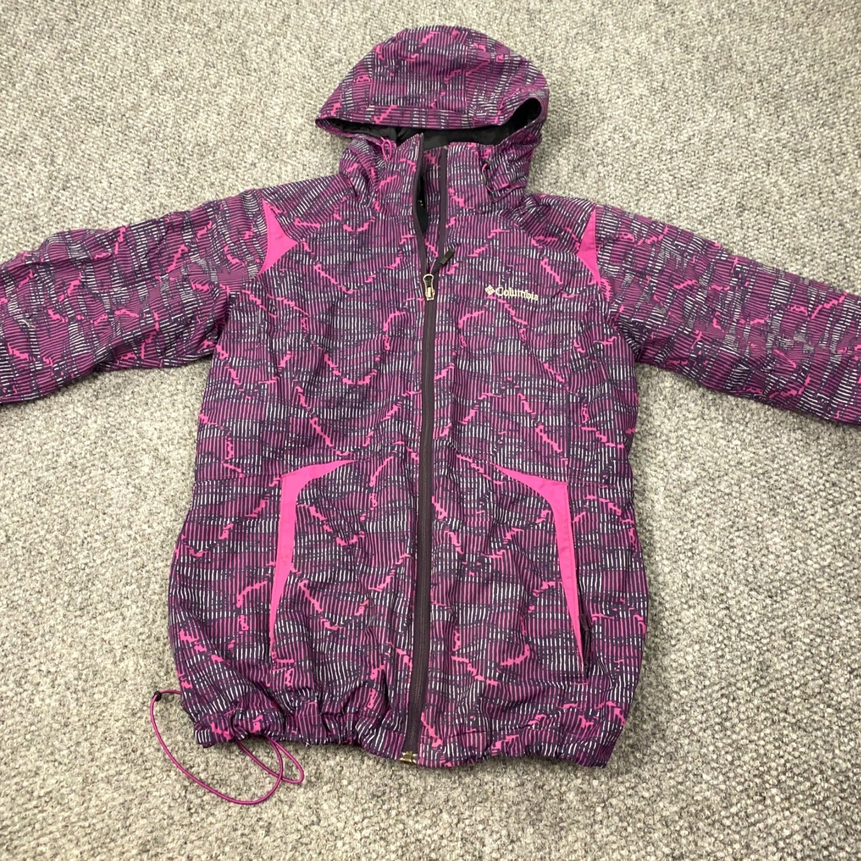 Rains Columbia Jacket Womens M Purple Windbreaker 3-in-1 Zip Hooded Water Resistant Pockets Removable Lining Ski Weathergear Full Zip Size M / US 6-8 / IT 42-44 - 3 Thumbnail