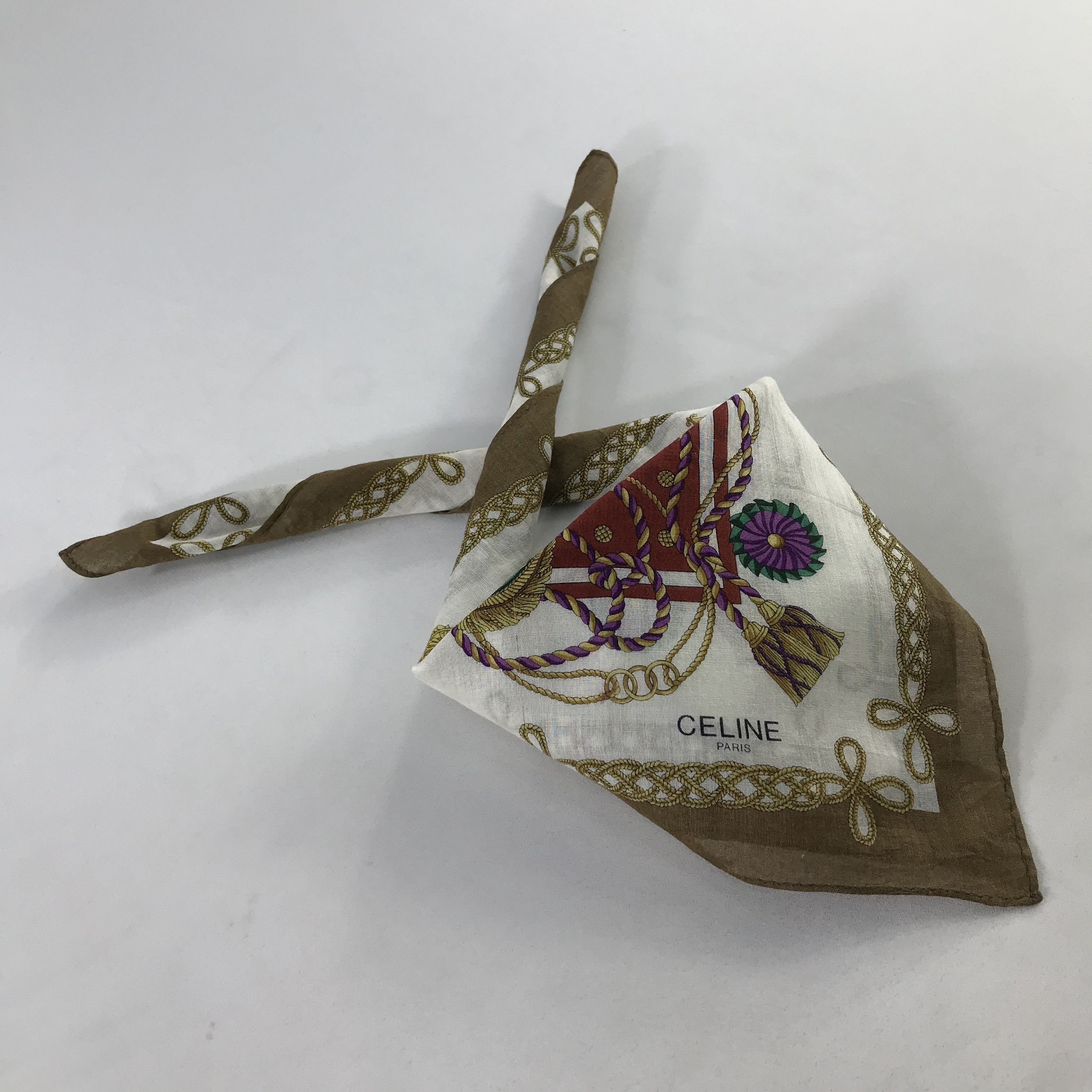 Celine × Vintage Celine Bandana / Handkerchief / Neckerchief - S1100 Size ONE SIZE - 4 Thumbnail