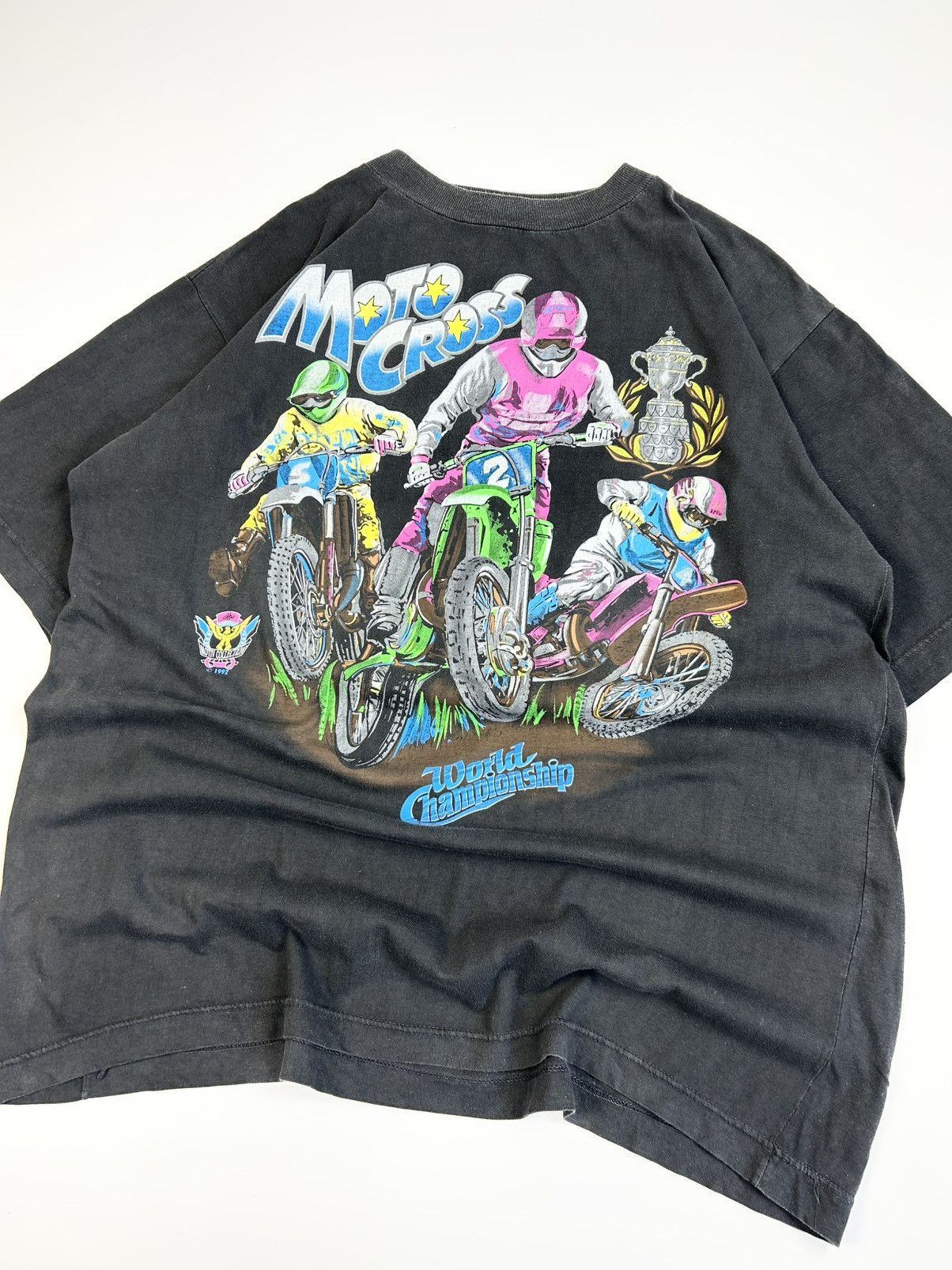 Vintage Vintage Moto Cross Tee World Championship 90s Size US L / EU 52-54 / 3 - 4 Thumbnail