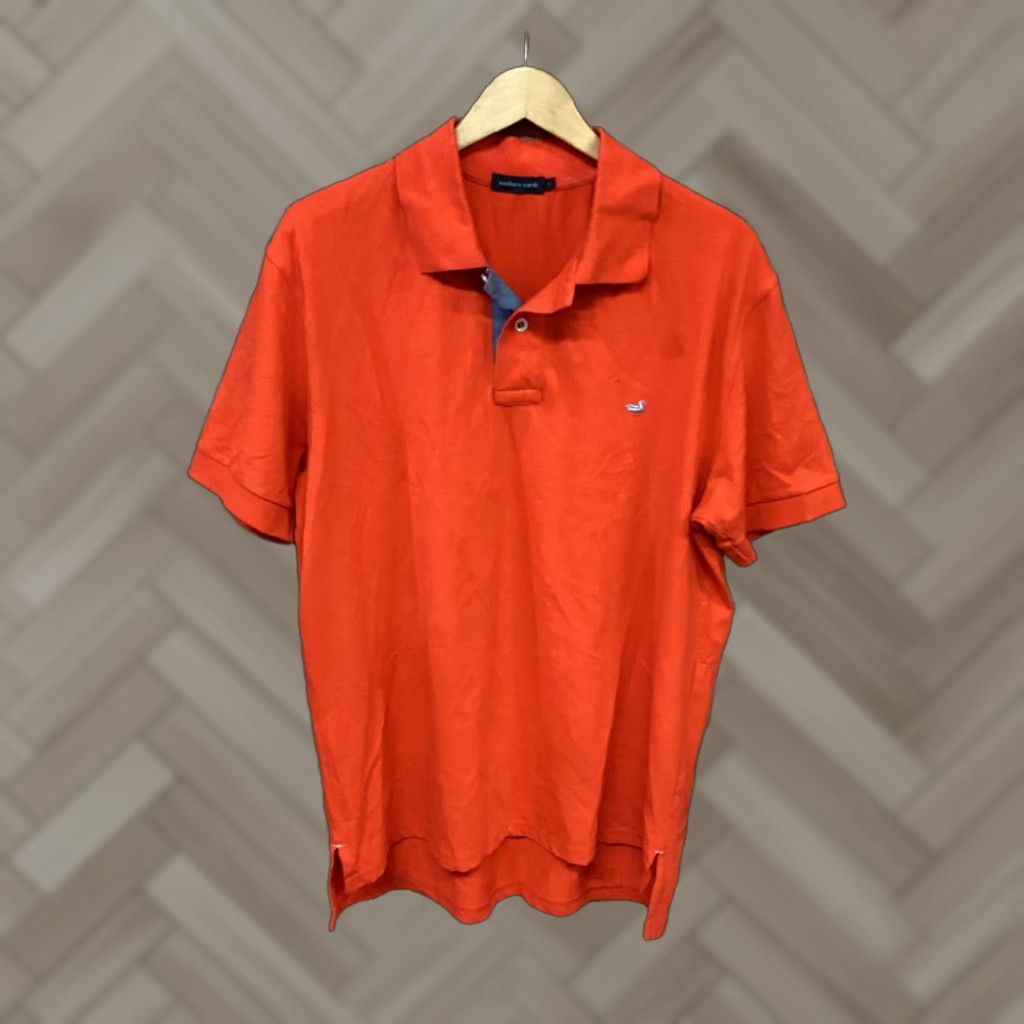Vintage Southern Marsh Polo Shirt Mens L Red Orange Logo Short Sleeve Embroidered Stretch Size US L / EU 52-54 / 3 - 1 Thumbnail