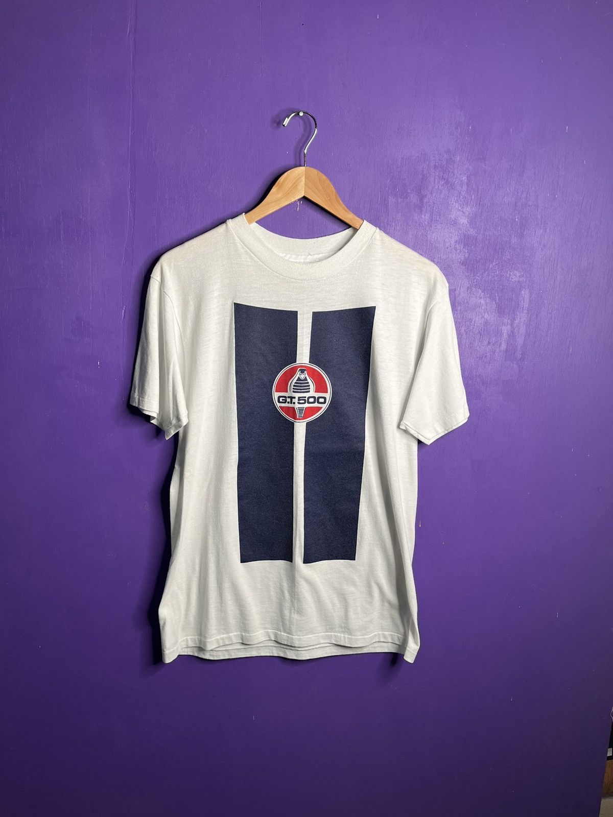 Vintage Vintage 80s Shelby cobra GT 500 stripe logo t-shirt Size US M / EU 48-50 / 2 - 1 Thumbnail