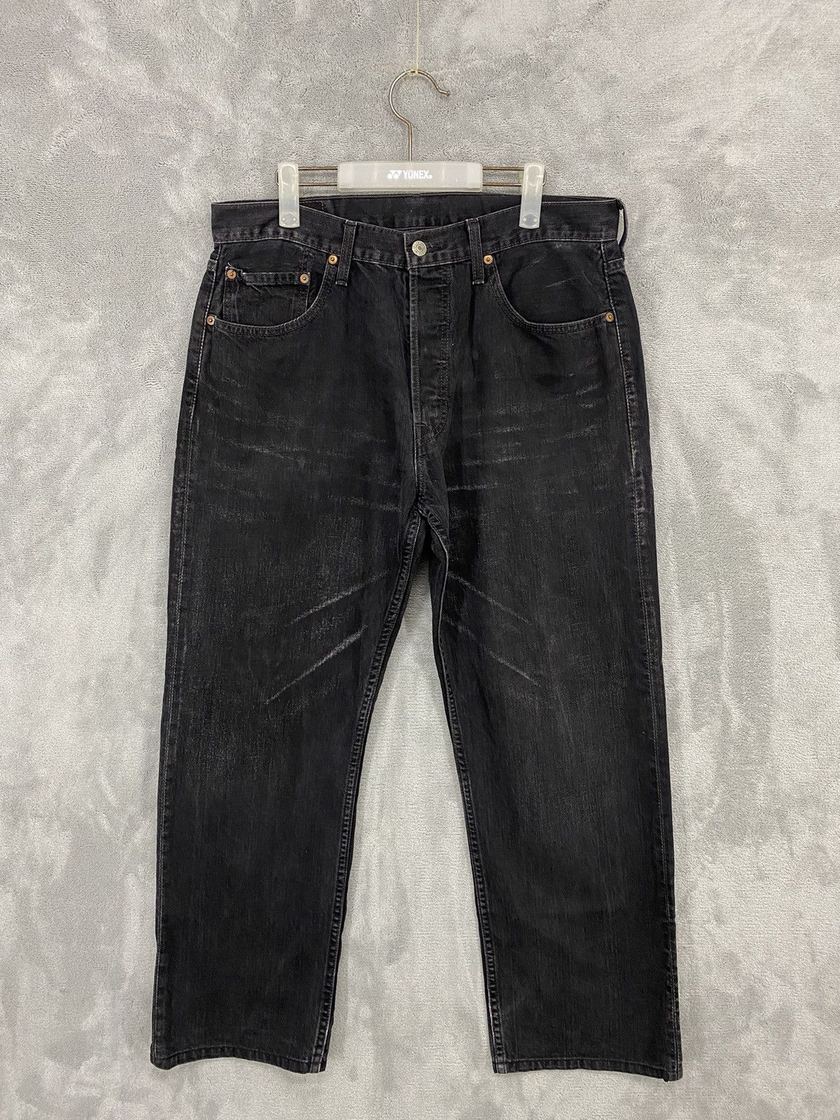 Levi's Vintage Levi’s 501 Bombastic Distressed Super Black Size 34 Size US 34 / EU 50 - 1 Thumbnail