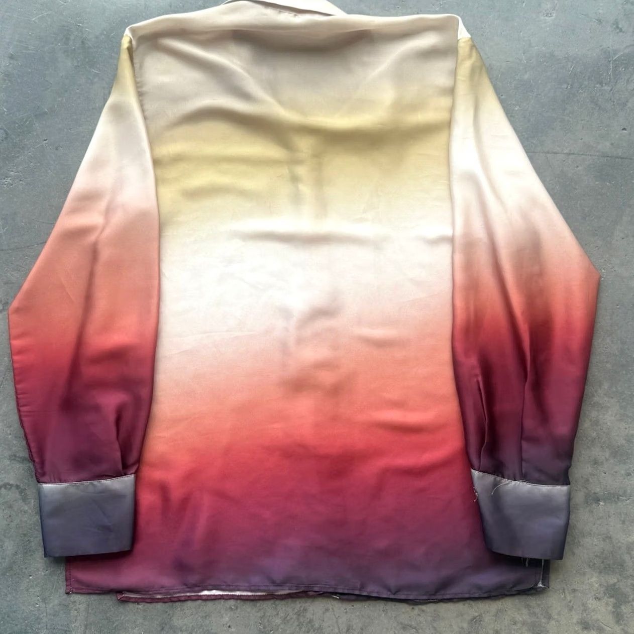 Vintage VINTAGE Y2K Zara Sunset Satin Button Down Longsleeve Women's Blouse Small Size S / US 4 / IT 40 - 2 Thumbnail