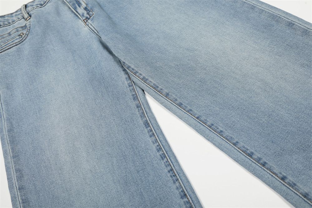 Jean Men's loose retro American washed distressed casual jeans Size US 32 / EU 48 - 4 Thumbnail