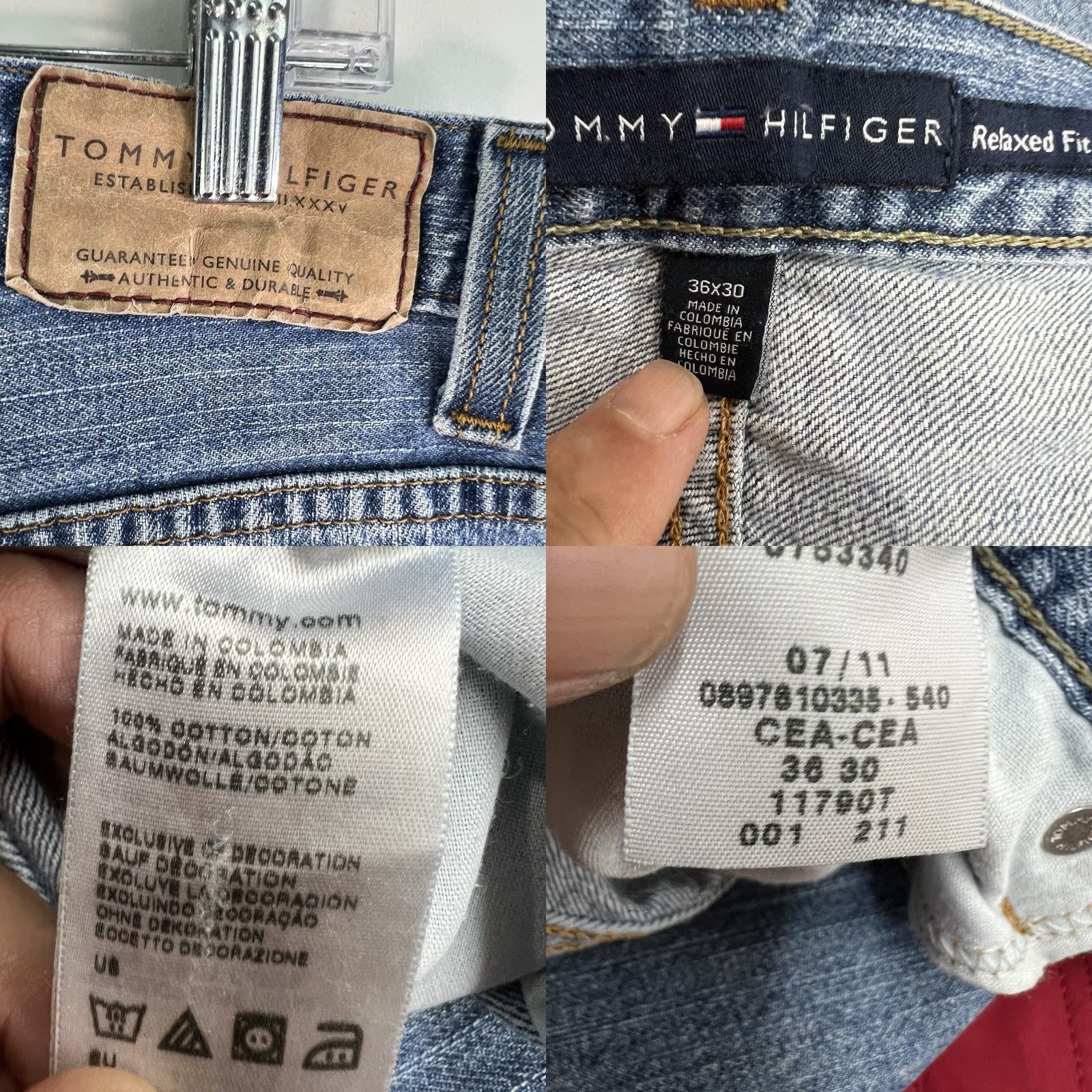 Tommy Hilfiger Tommy Hilfiger Relaxed Fit Straight Denim Jeans Mens Size 38x31 Blue 90s Size US 36 / EU 52 - 8 Thumbnail