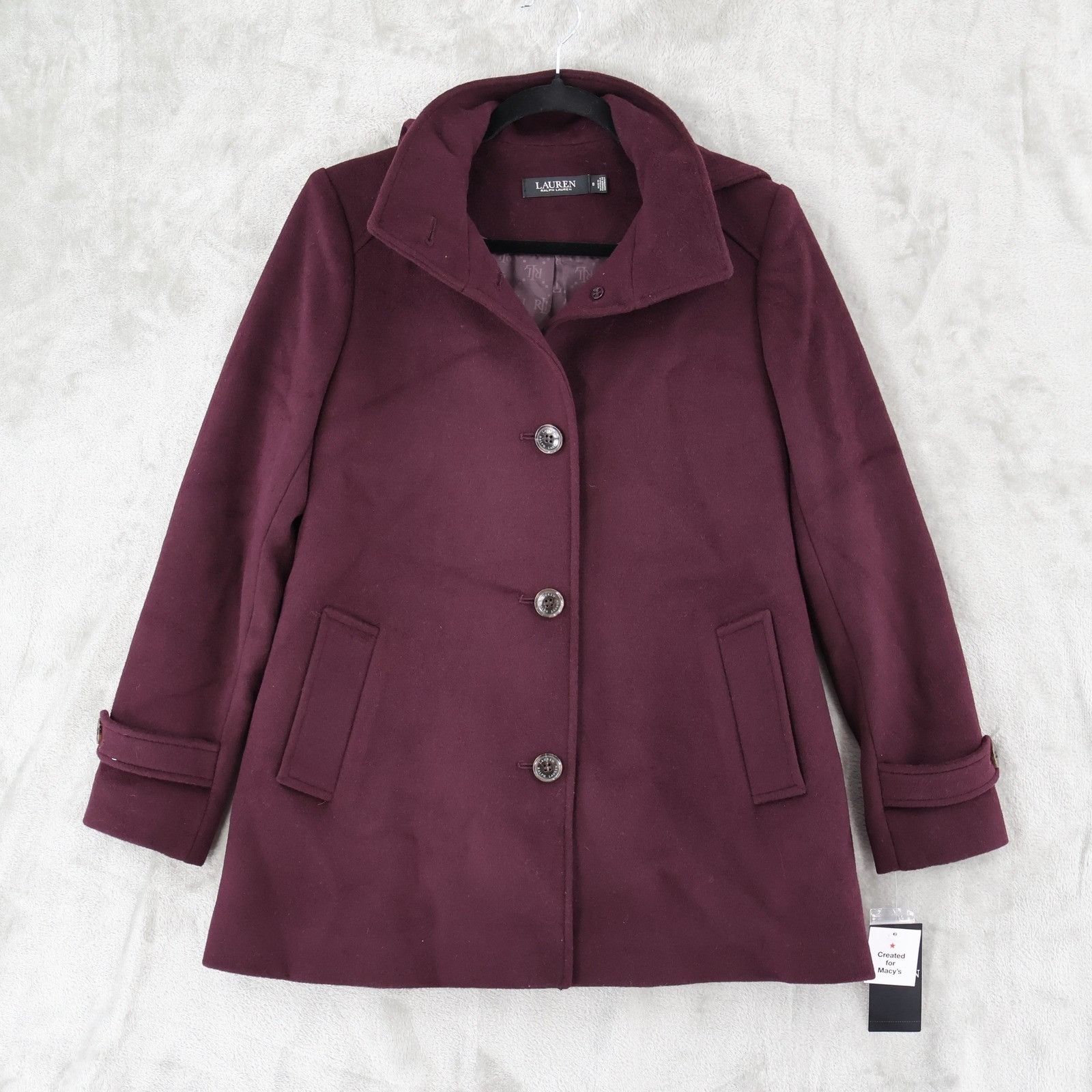 Lauren Ralph Lauren Lauren Ralph Lauren Wool Blend Pea Coat Womens 0 Purple Wool Size XS / US 0-2 / IT 36-38 - 1 Thumbnail