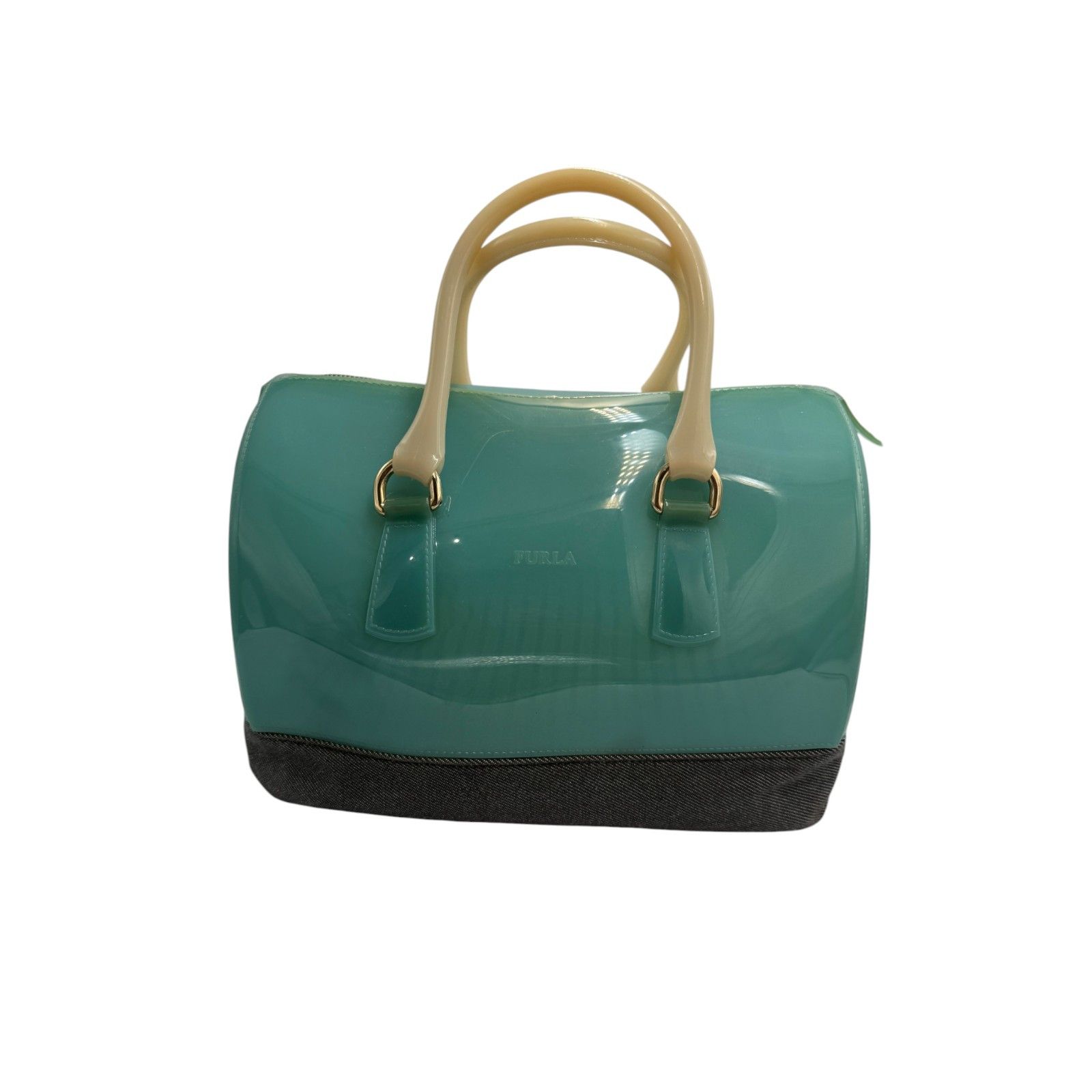 Furla Furla Teal Blue/Black Rubber and Denim Candy Bag Size ONE SIZE - 1 Thumbnail