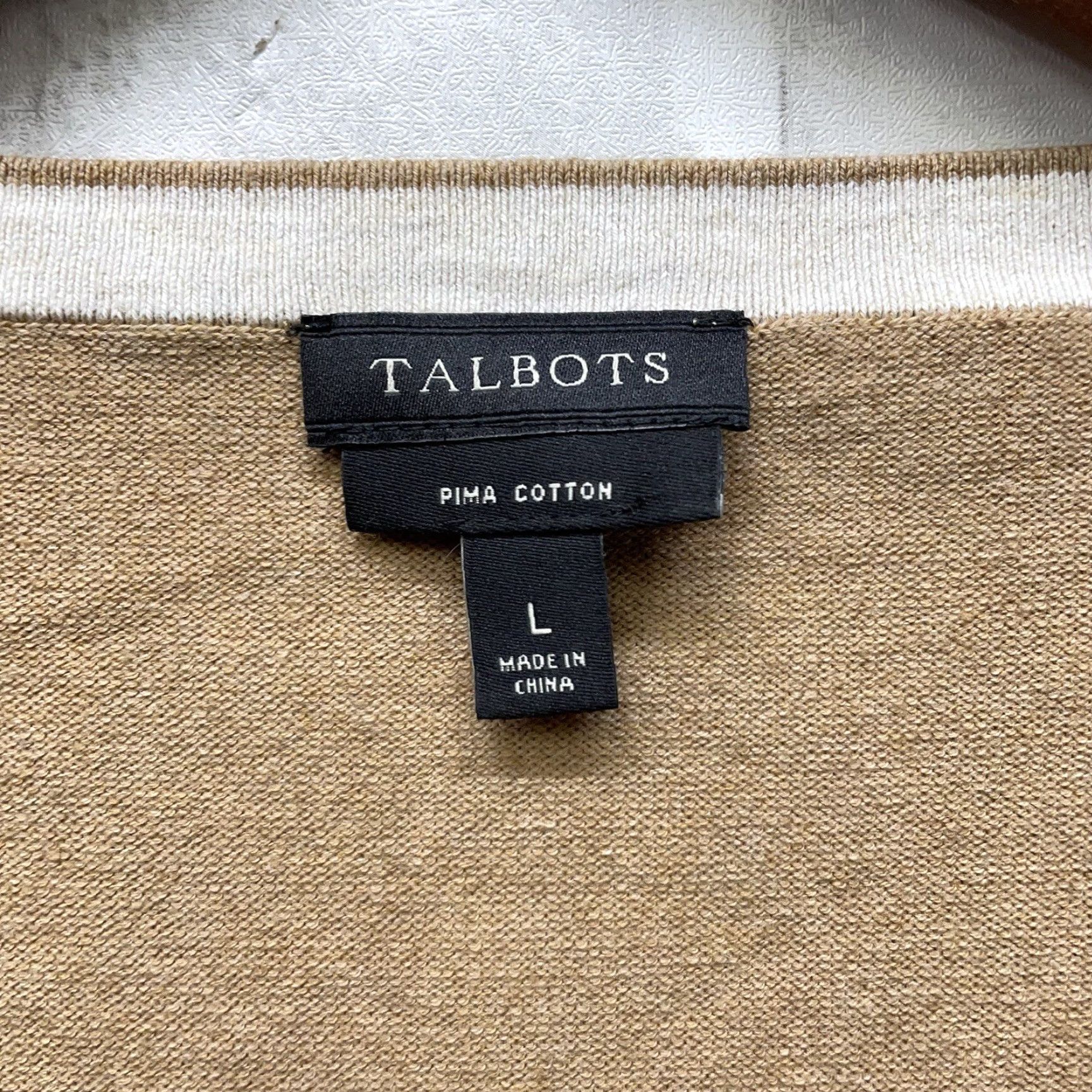 Talbots VINTAGE Talbots Women's Sweater Pullover Brown Cotton Button-Down Size Large NWOT Size L / US 10 / IT 46 - 4 Thumbnail