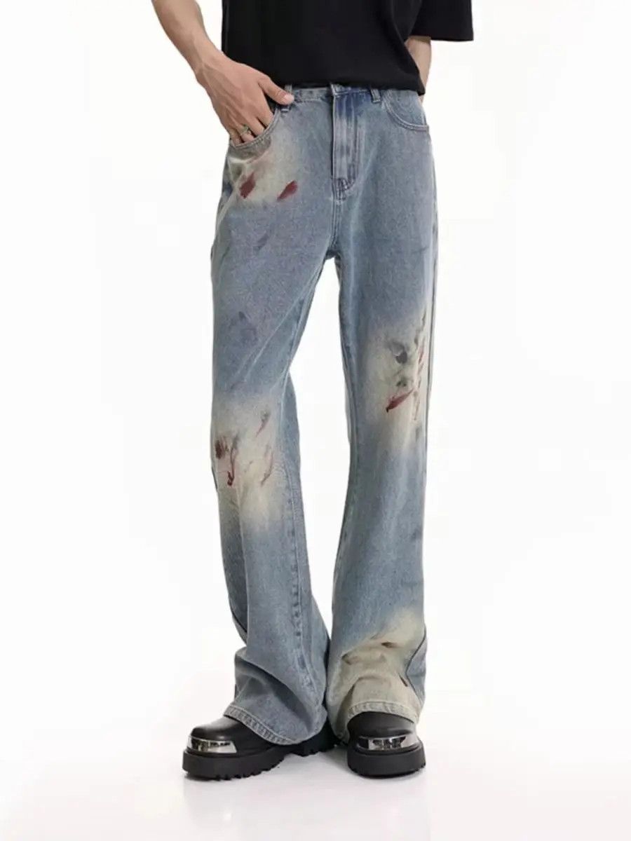 Japanese Brand Graffiti Jeans Mid Waist Peplum Micro Flares Size US 32 / EU 48 - 4 Thumbnail