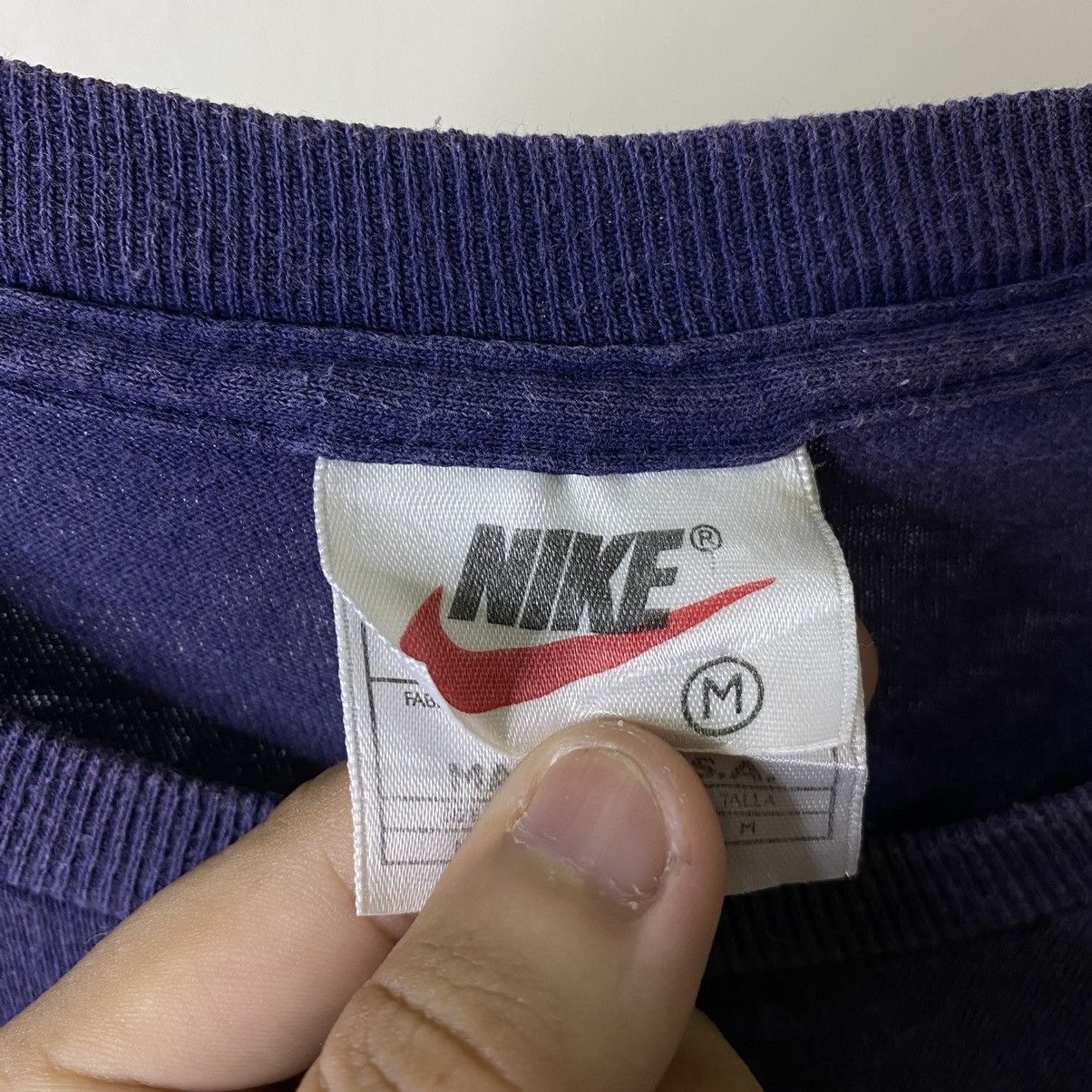 Nike Vintage 1990s Nike Nice Design Tee Size US L / EU 52-54 / 3 - 4 Thumbnail