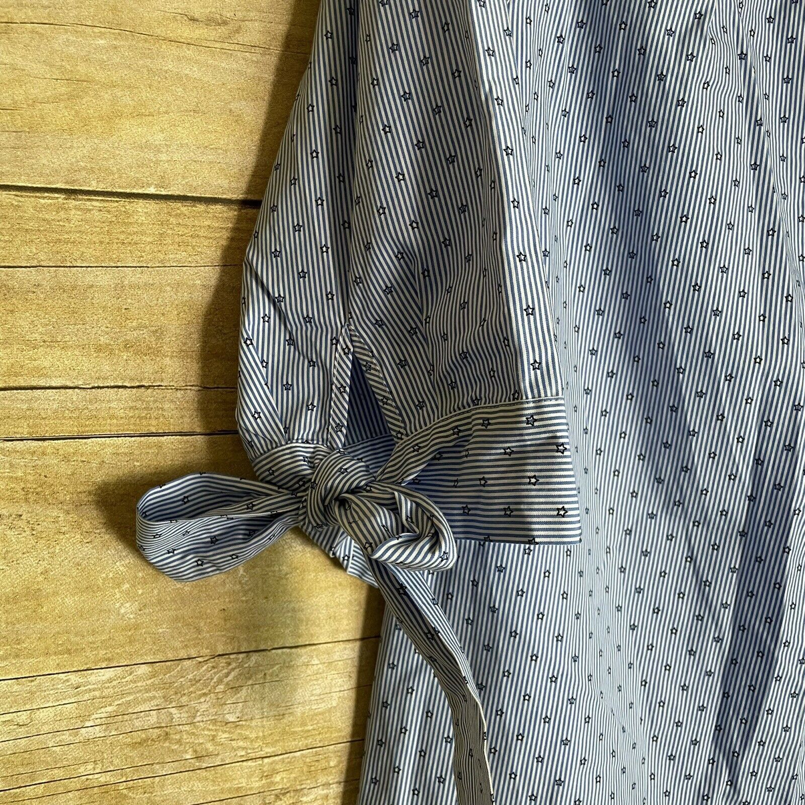 BLANKNYC BLANKNYC Stars Blue Off The Shoulder Top - Size Large Size L / US 10 / IT 46 - 6 Thumbnail
