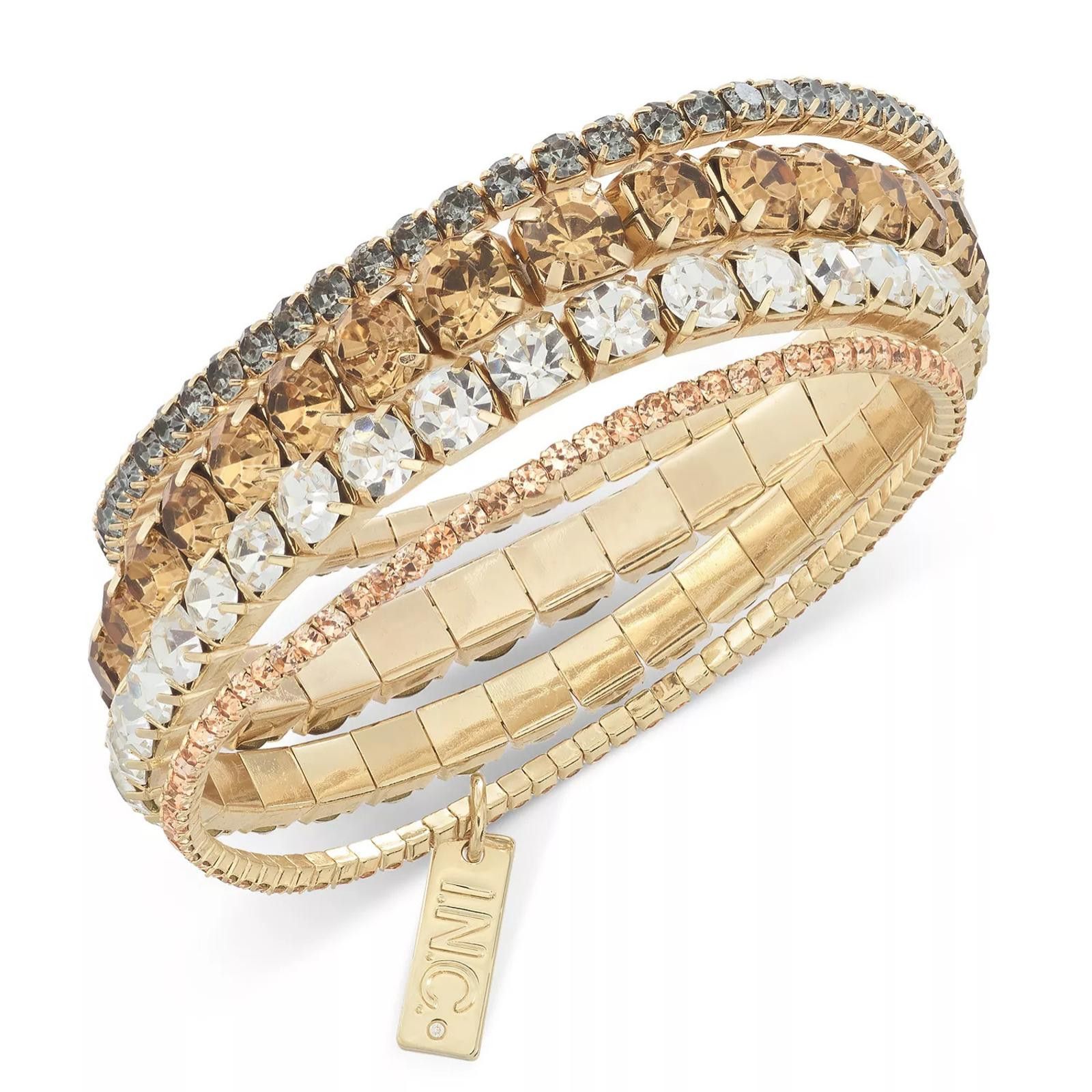 Other INC International Concepts Gold-Tone 4-Pc Crystal Bracelets Size ONE SIZE - 1 Thumbnail