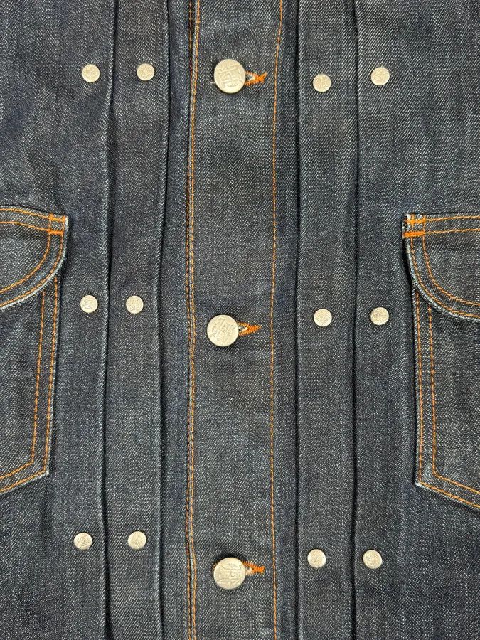 Jean Paul Gaultier 2000s Jean Paul Gaultier Navy Brut Denim Elastic Jacket Size US M / EU 48-50 / 2 - 8 Thumbnail