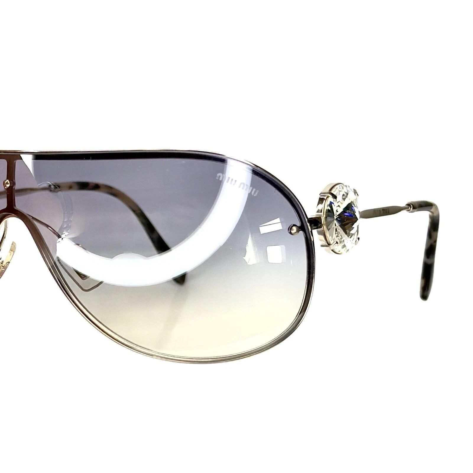 Miu Miu MIU MIU MU67US Wrap Mask 67U Silver Blue Mirror 67US Size ONE SIZE - 6 Thumbnail