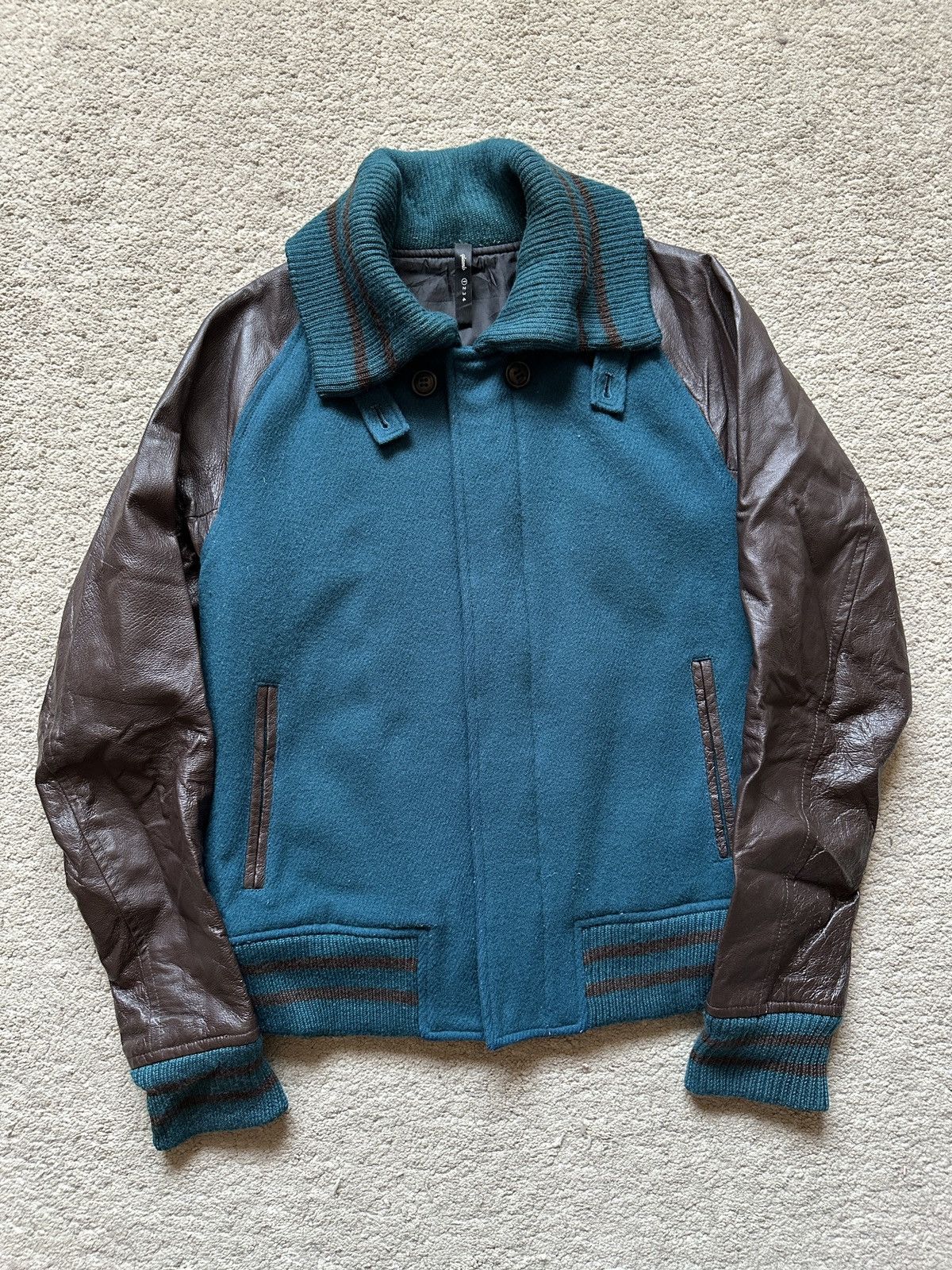 If Six Was Nine 2000s Vintage qlamb Japan Leather Sleeve Varsity Jacket Size US S / EU 44-46 / 1 - 1 Thumbnail