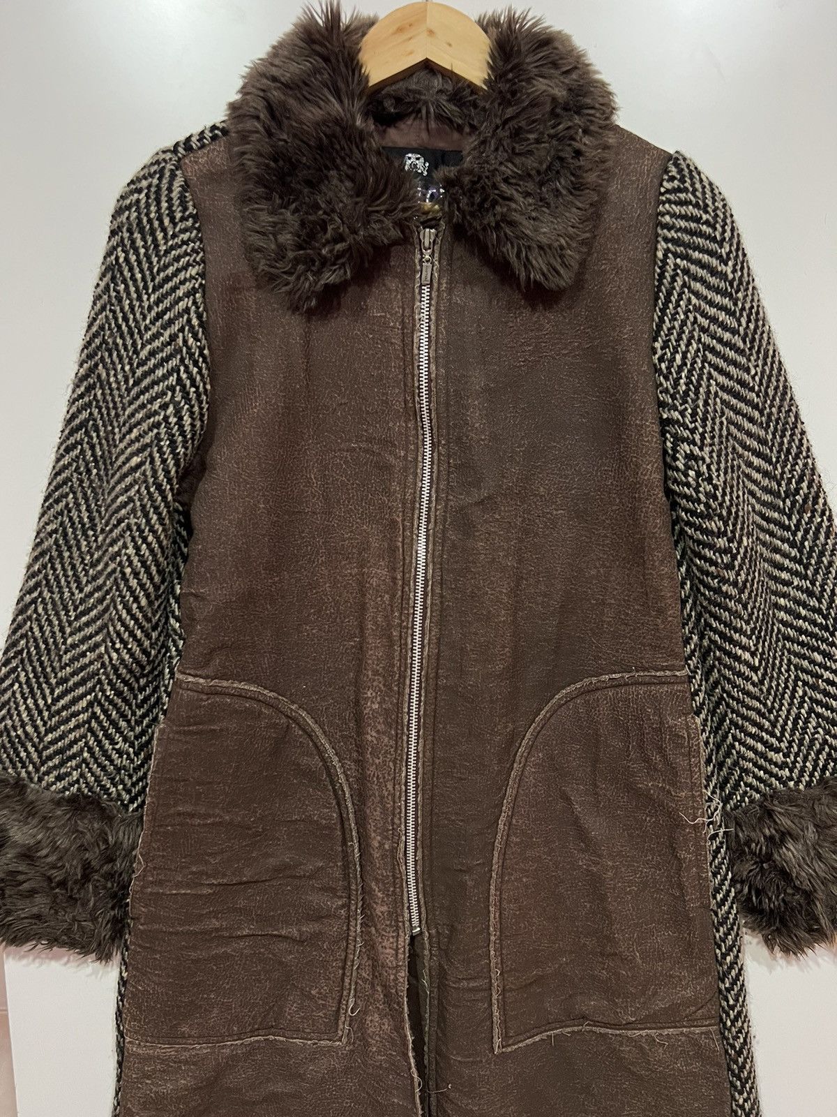 Japanese Brand Exclusive Clutch flare cloak fur harringbone jacket Size S / US 4 / IT 40 - 4 Thumbnail