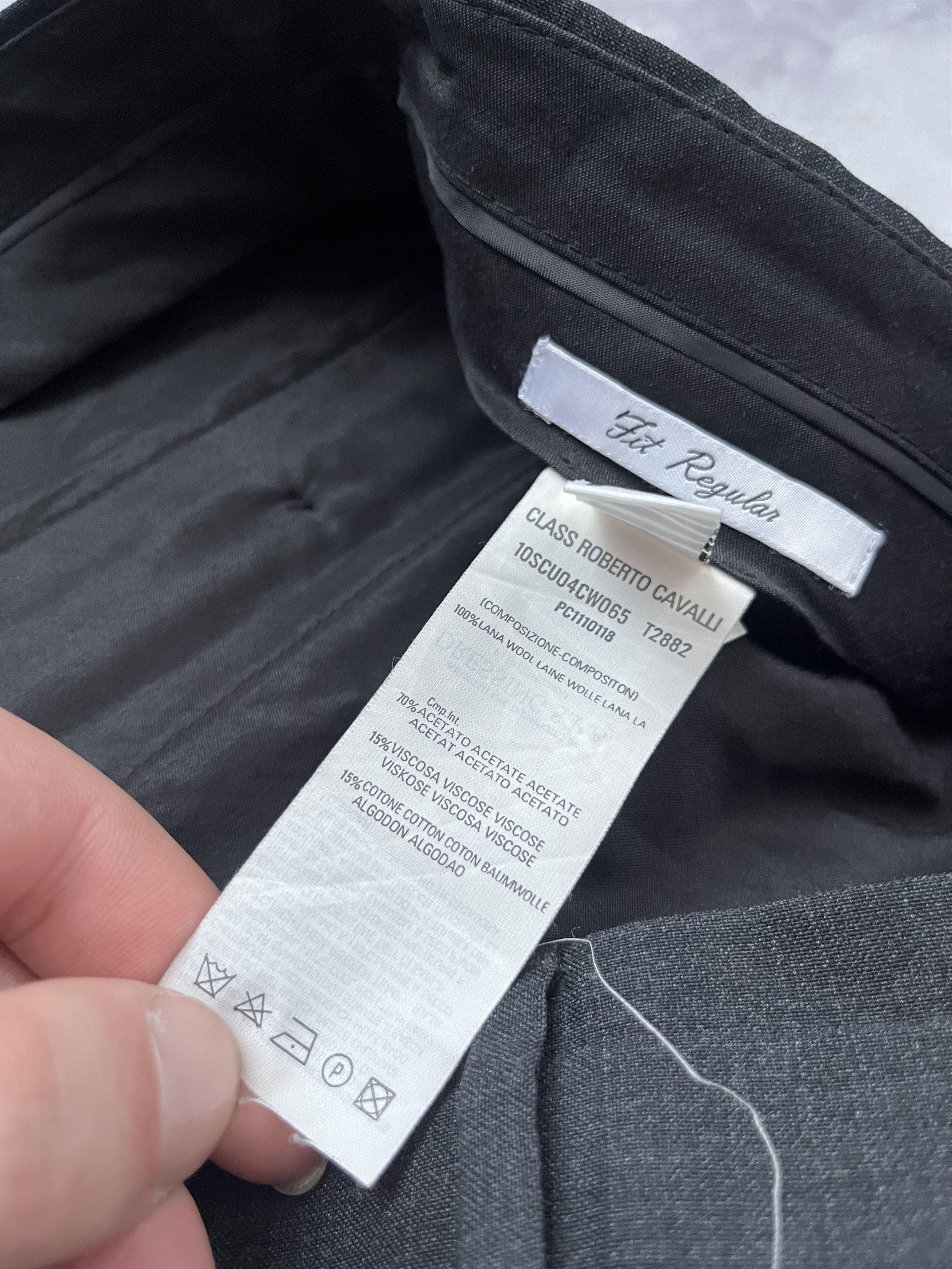 Roberto Cavalli Roberto Cavalli Regular Wool Suit Blazer I52 Trousers I54 Size 44R - 15 Thumbnail