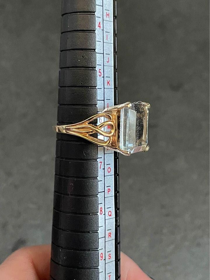 Designer Vintage 14K Aquamarine Sz. 6 Size ONE SIZE - 4 Thumbnail