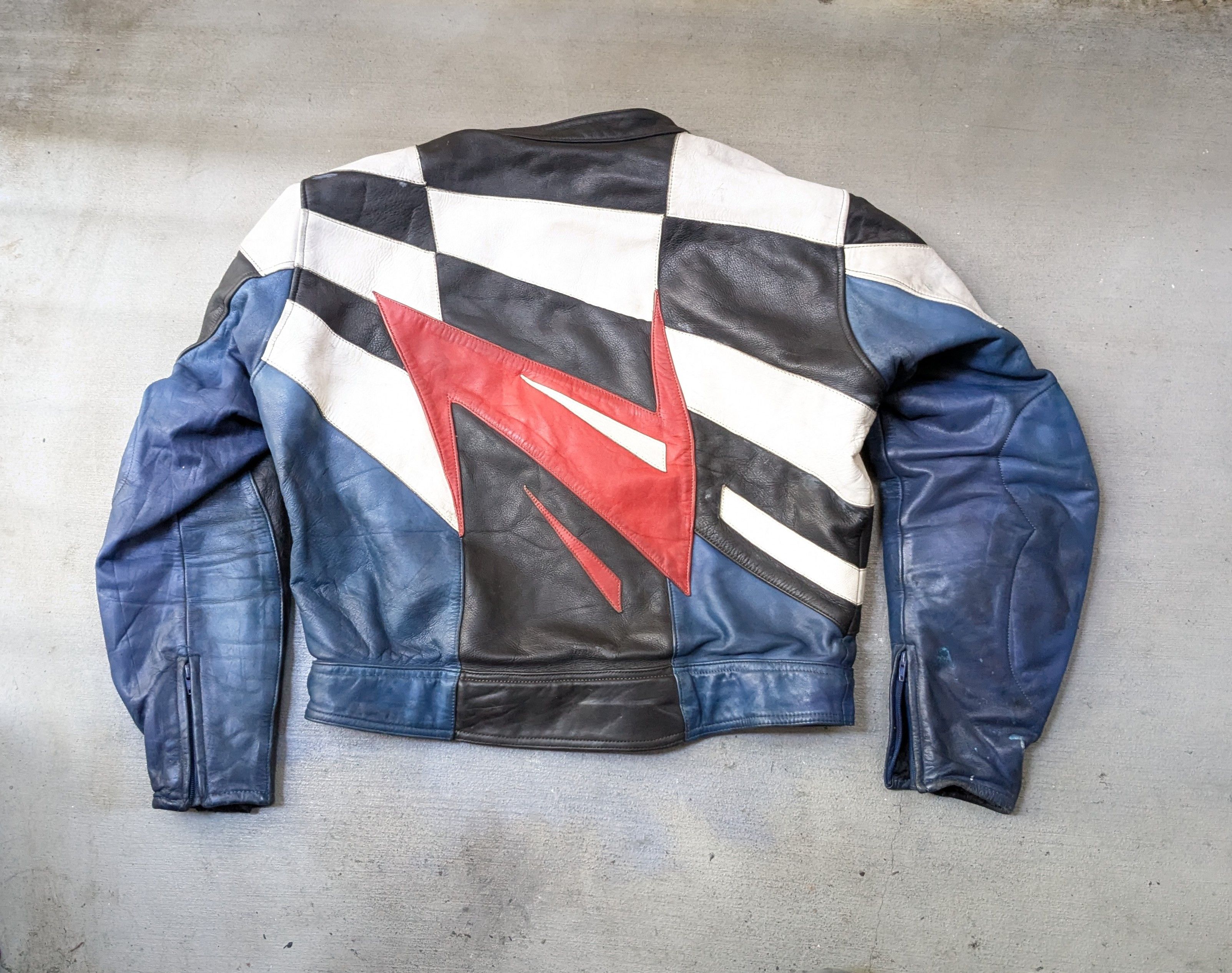 Genuine Leather Vintage Motorcycle Leather Biker Jacket Blue Black White Y2K Size US L / EU 52-54 / 3 - 9 Thumbnail