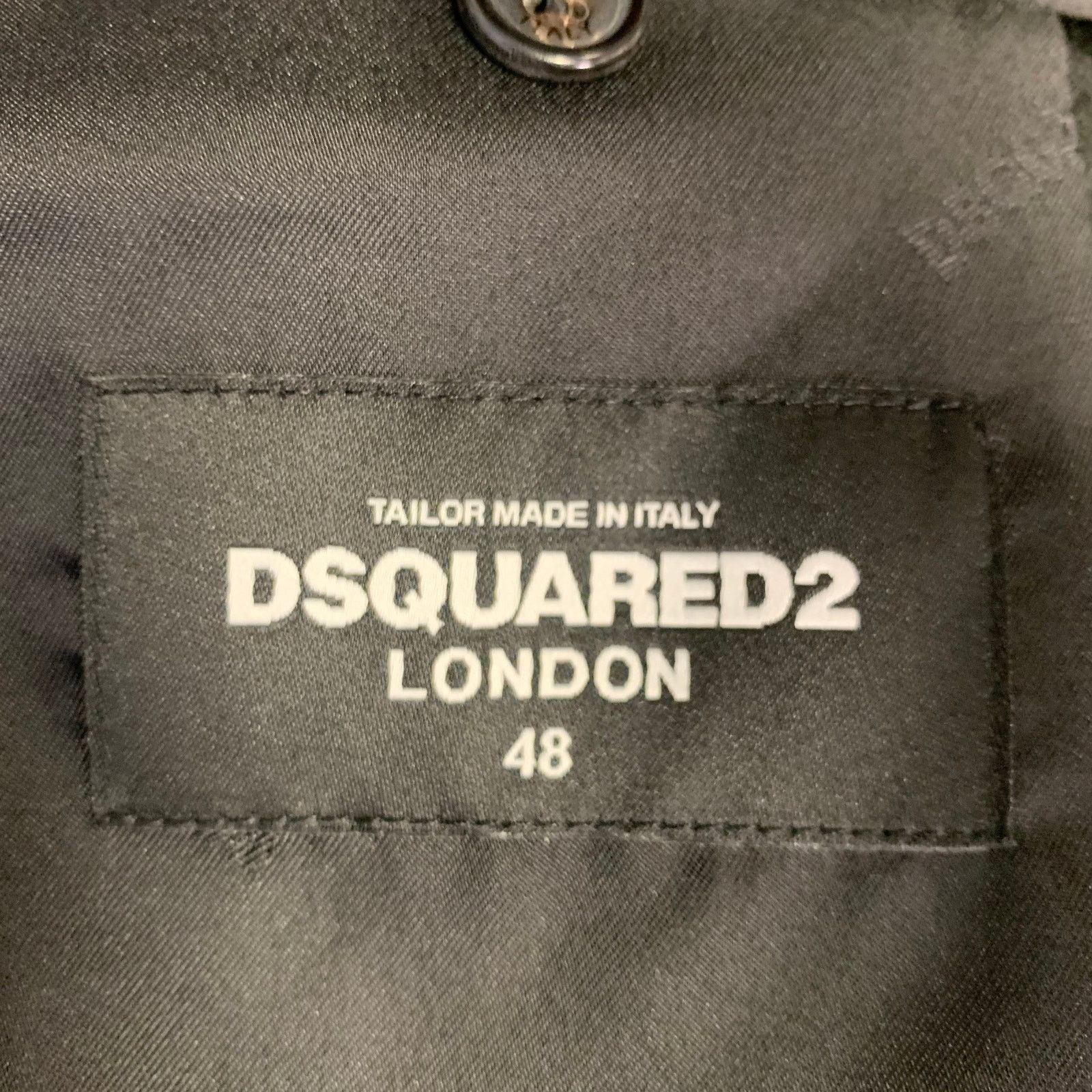 Dsquared2 DSQUARED2 Wool Silk Rhinestone Studded Peak Lapel Sport Coat Size 38R - 6 Thumbnail