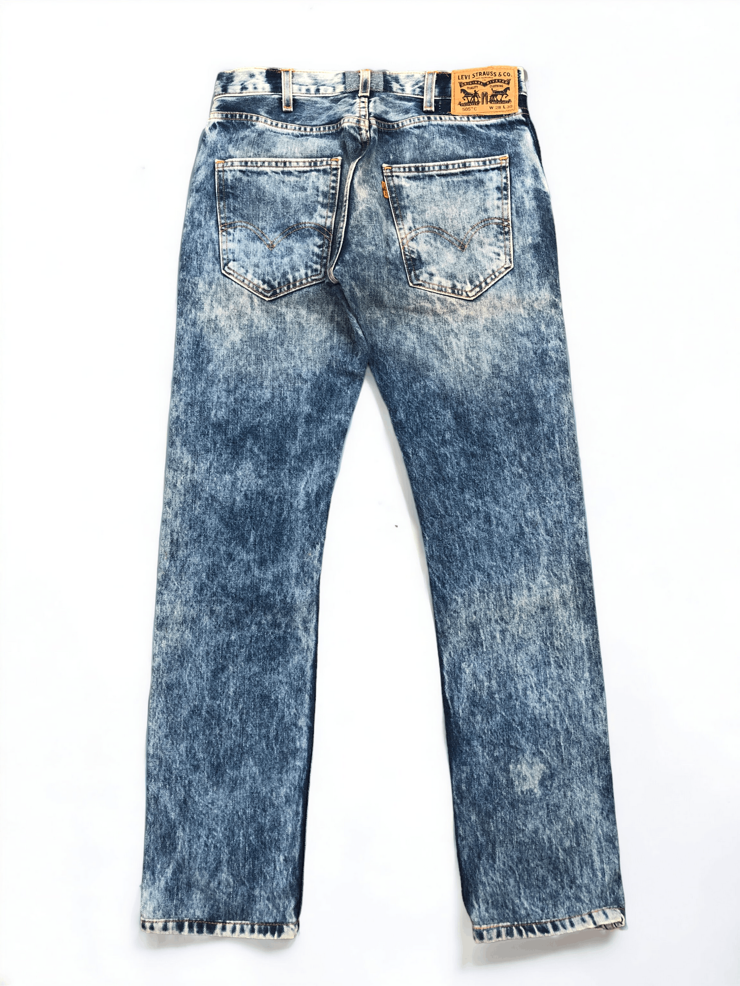 Levi's Vintage Levis 505 Orange Tab Acid Wash Jeans 29x28.5 S0017 Size US 29 - 3 Thumbnail