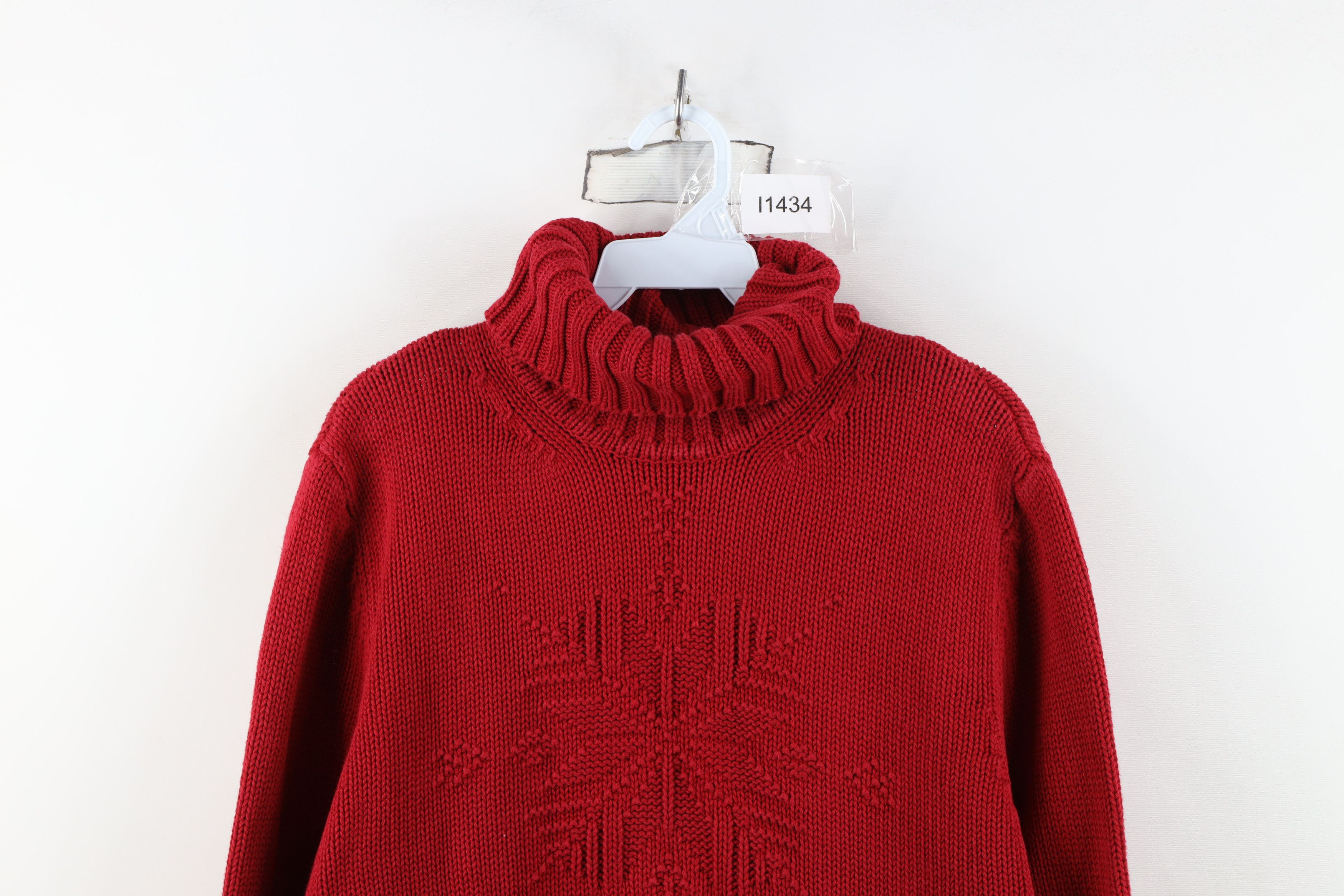 Ralph Lauren Vintage 90s Ralph Lauren Snowflake Knit Turtleneck Sweater Size L / US 10 / IT 46 - 2 Thumbnail