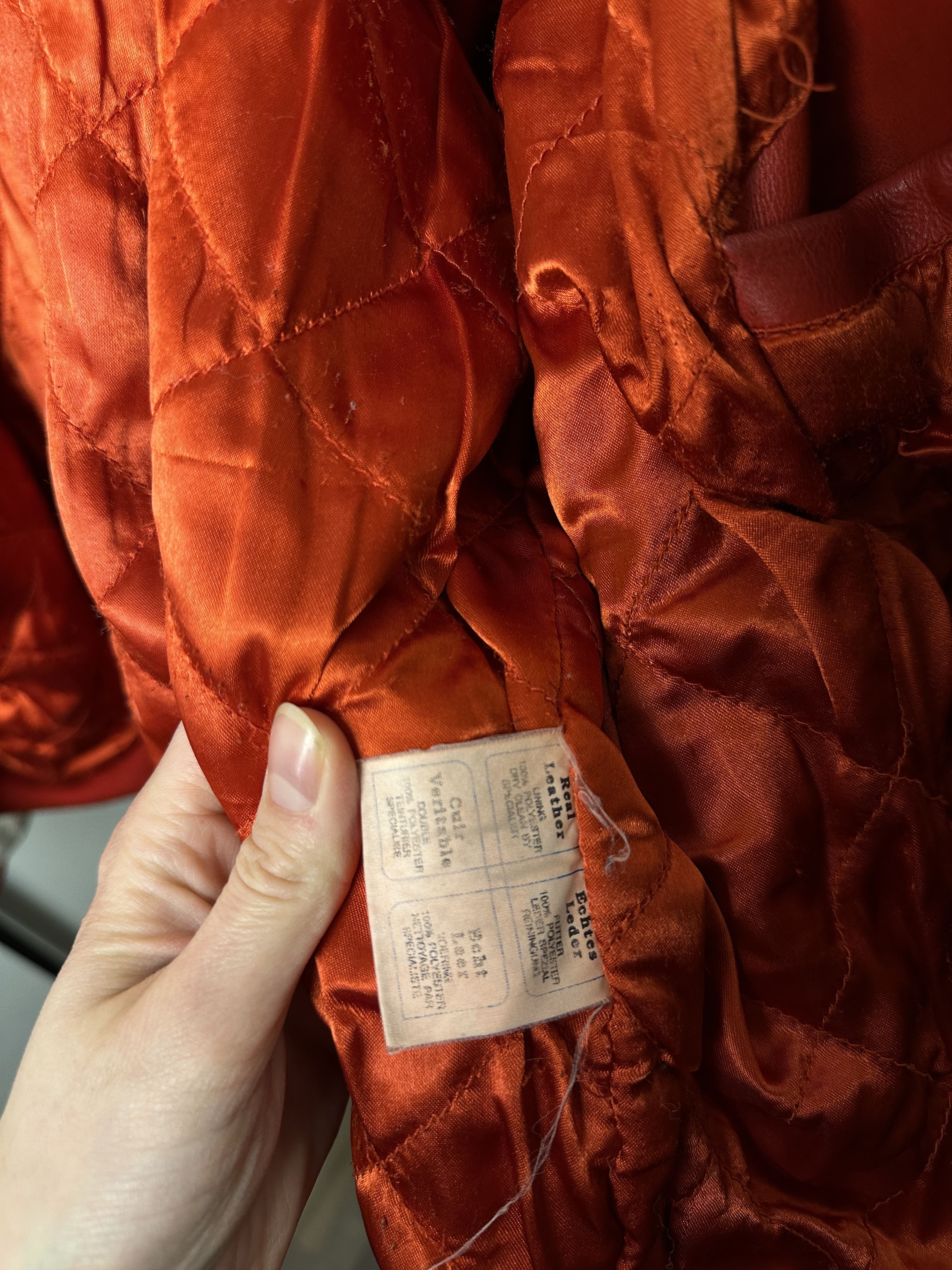 Genuine Leather Genuine Leather Red Bomber Jacket Size US XL / EU 56 / 4 - 9 Thumbnail
