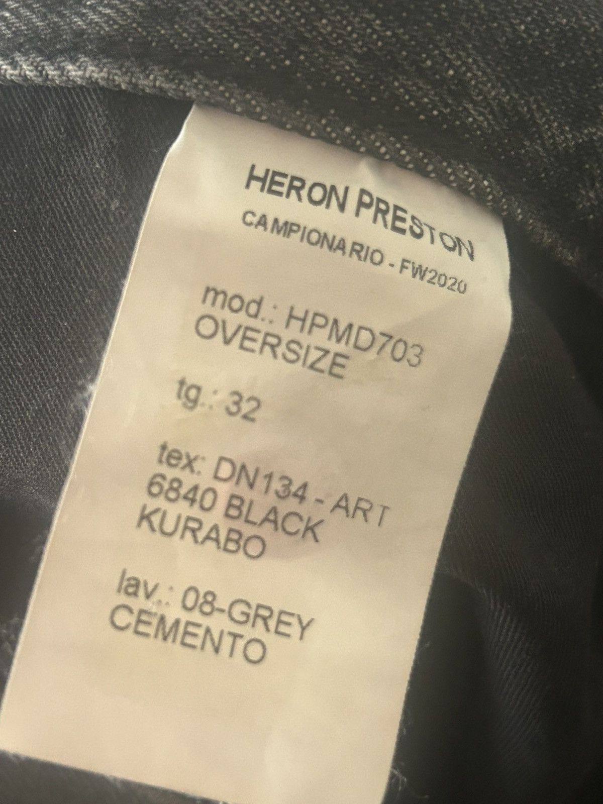 Heron Preston HERON PRESTON grey denim. size 32 mens. adjustable pull tab Size US 32 / EU 48 - 8 Thumbnail