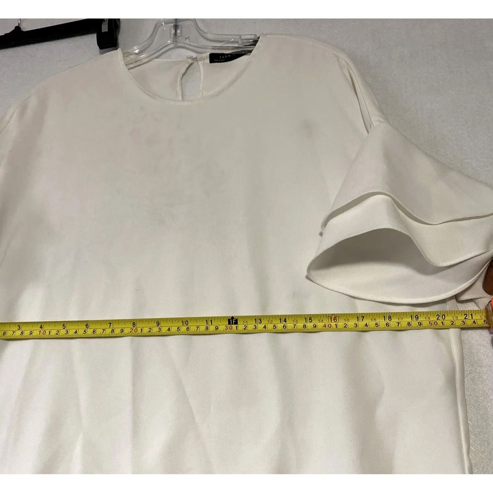 Zara ZARA Blouse Shirt Womens S White Balloon Sleeve Cropped 100% Cotton Lightweight Regular Vintage: No Size S / US 4 / IT 40 - 4 Thumbnail