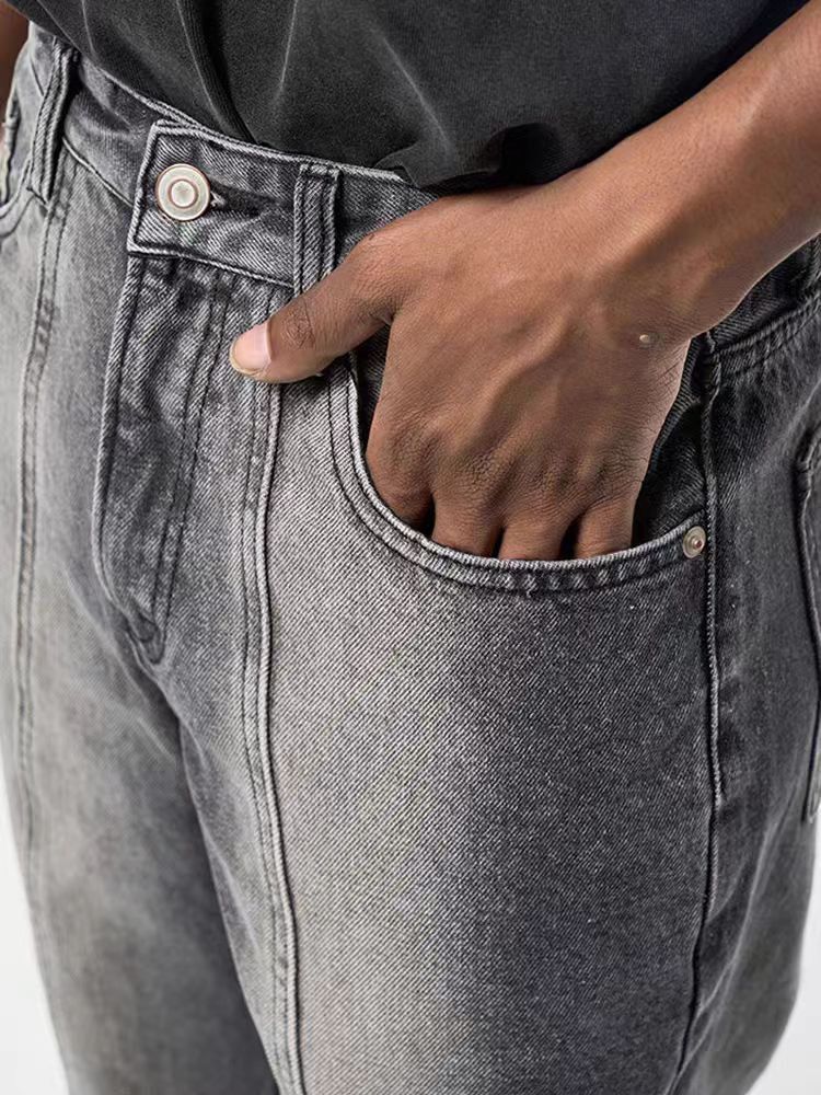 Japanese Brand × Jean High Street Micro Flare Vintage Black Raw Edge Jeans Size US 32 / EU 48 - 4 Thumbnail