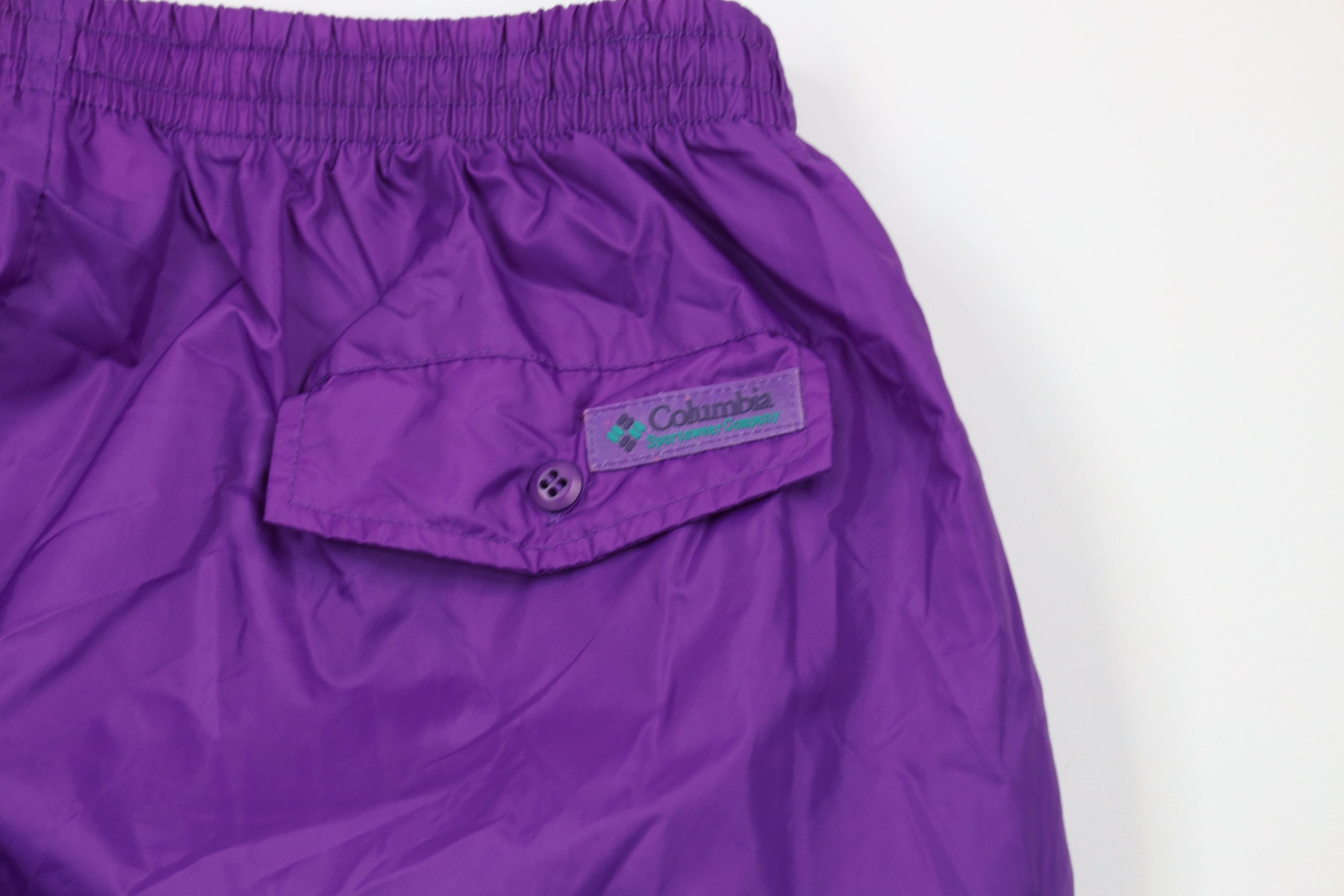 Columbia × Vintage Vintage 90s Columbia Waterproof Rain Joggers Pants Purple Size 30" / US 8 / IT 44 - 12 Thumbnail