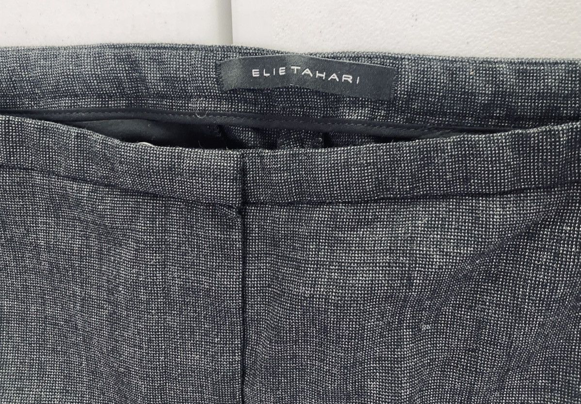 Elie Tahari Elie Tahari Women's Asphalt Black Wool Black Laced Side Pant Size 30" / US 8 / IT 44 - 2 Thumbnail