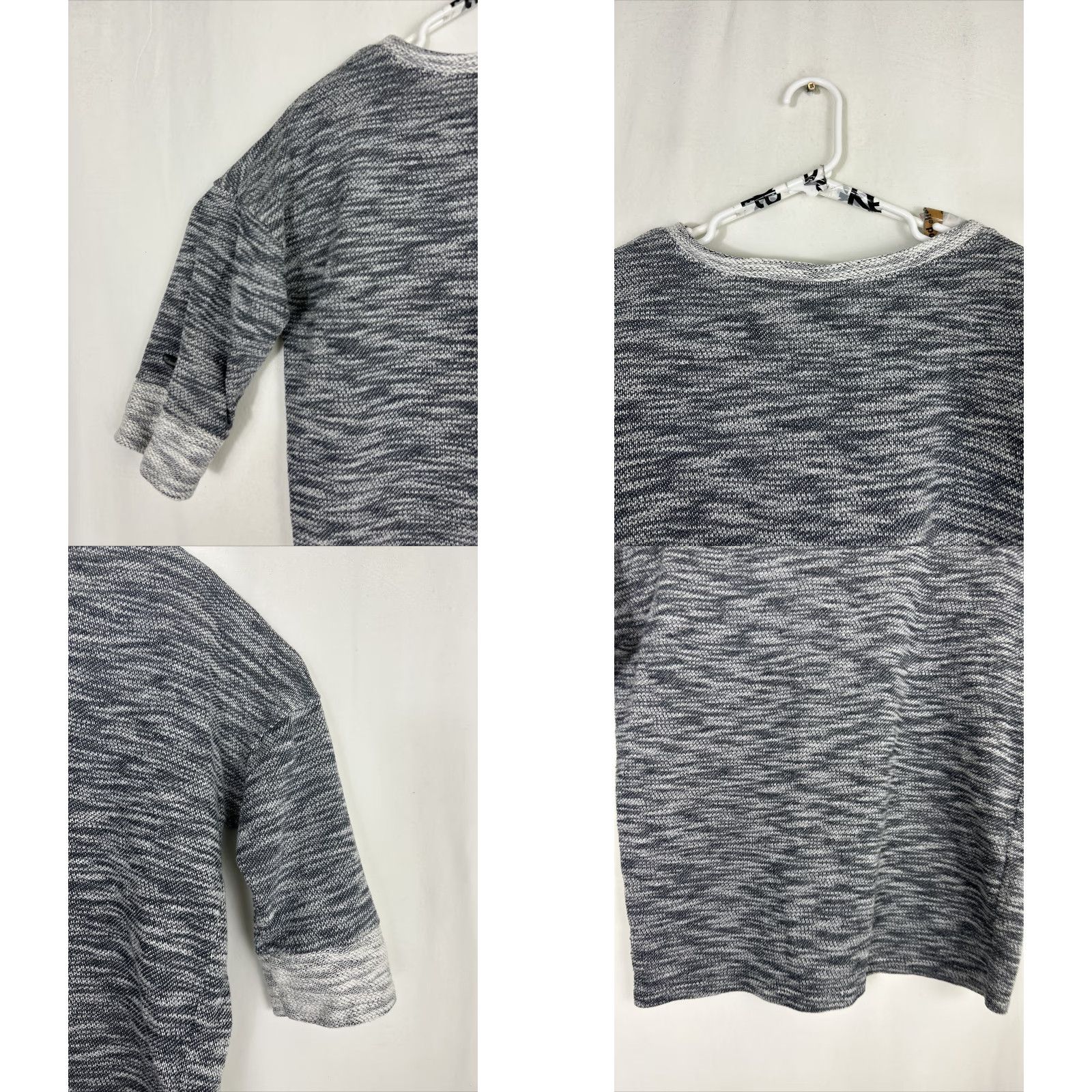 Vintage Columbia Womens Sweater Gray Heather Knit 3/4 Sleeve L Large Pullover Cotton Polyester Scoop Neck Girls/ Womens Size L / US 10 / IT 46 - 9 Thumbnail