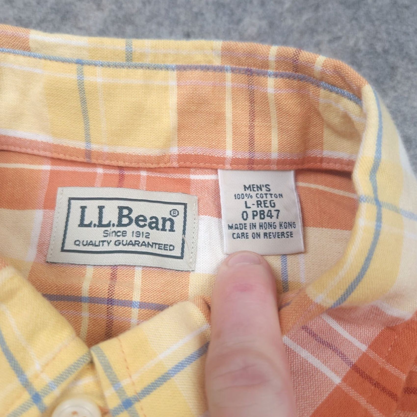 Vintage LL Bean Shirt Mens Large Orange Plaid Long Sleeve Button Up Outdoor Casual Size US L / EU 52-54 / 3 - 3 Thumbnail