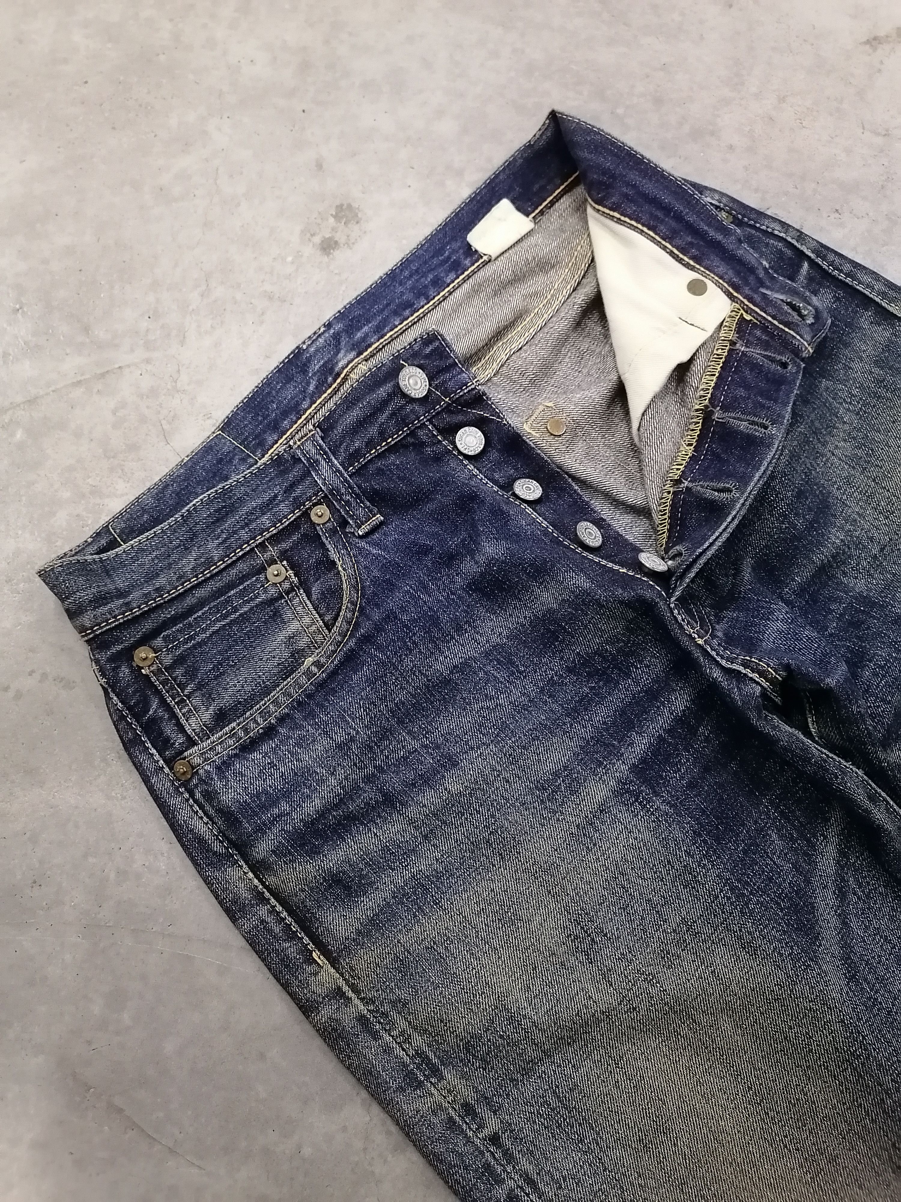 Japanese Brand × Sugar Cane Sugar Cane Lot 1947 Selvedge Distressed Denim Short Pants Size US 30 / EU 46 - 4 Thumbnail