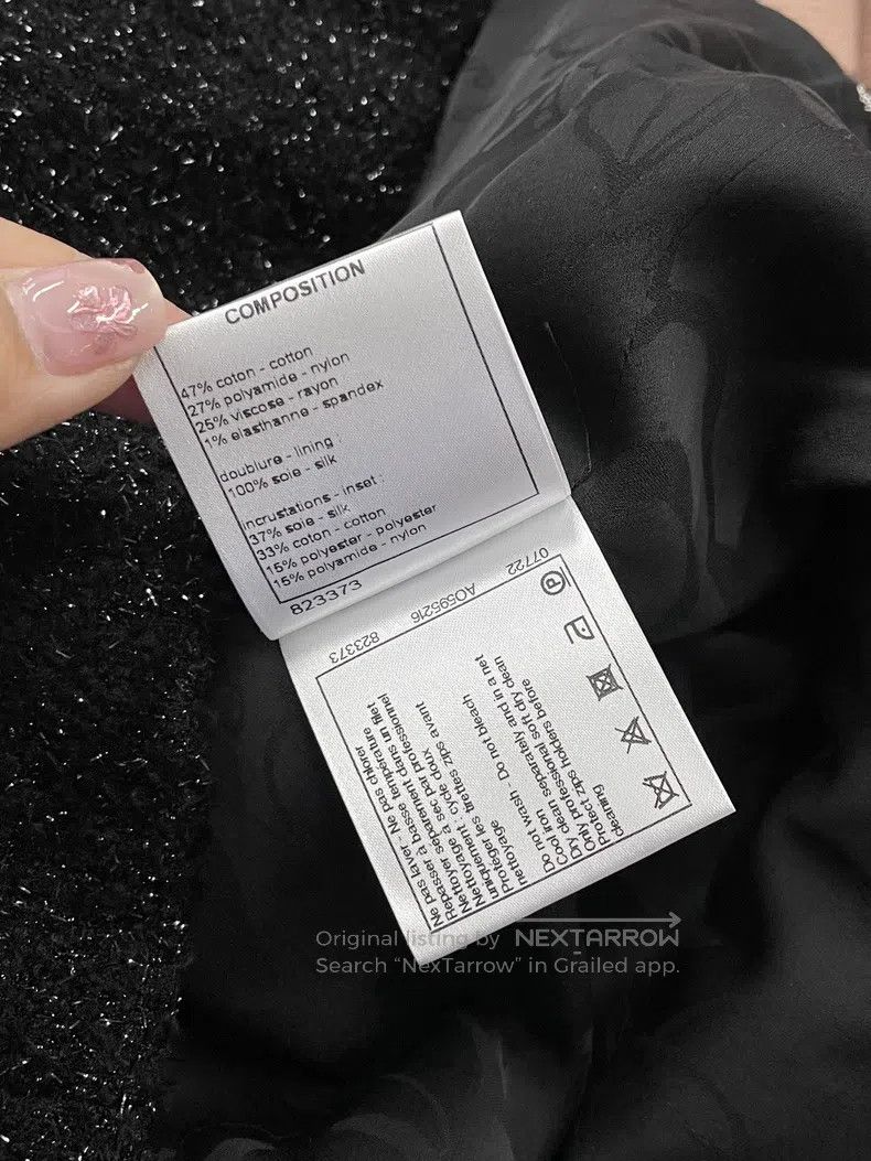 Chanel Chanel Chair series black full of fine glitter zipper jack Size XS / US 0-2 / IT 36-38 - 6 Thumbnail