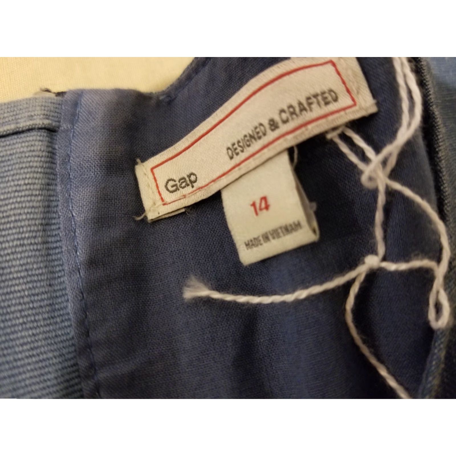 Gap Womens Gap Dress A-Line Linen Blue Midi Size 14 Regular Short Sleeve? Size XL / US 12-14 / IT 48-50 - 7 Thumbnail