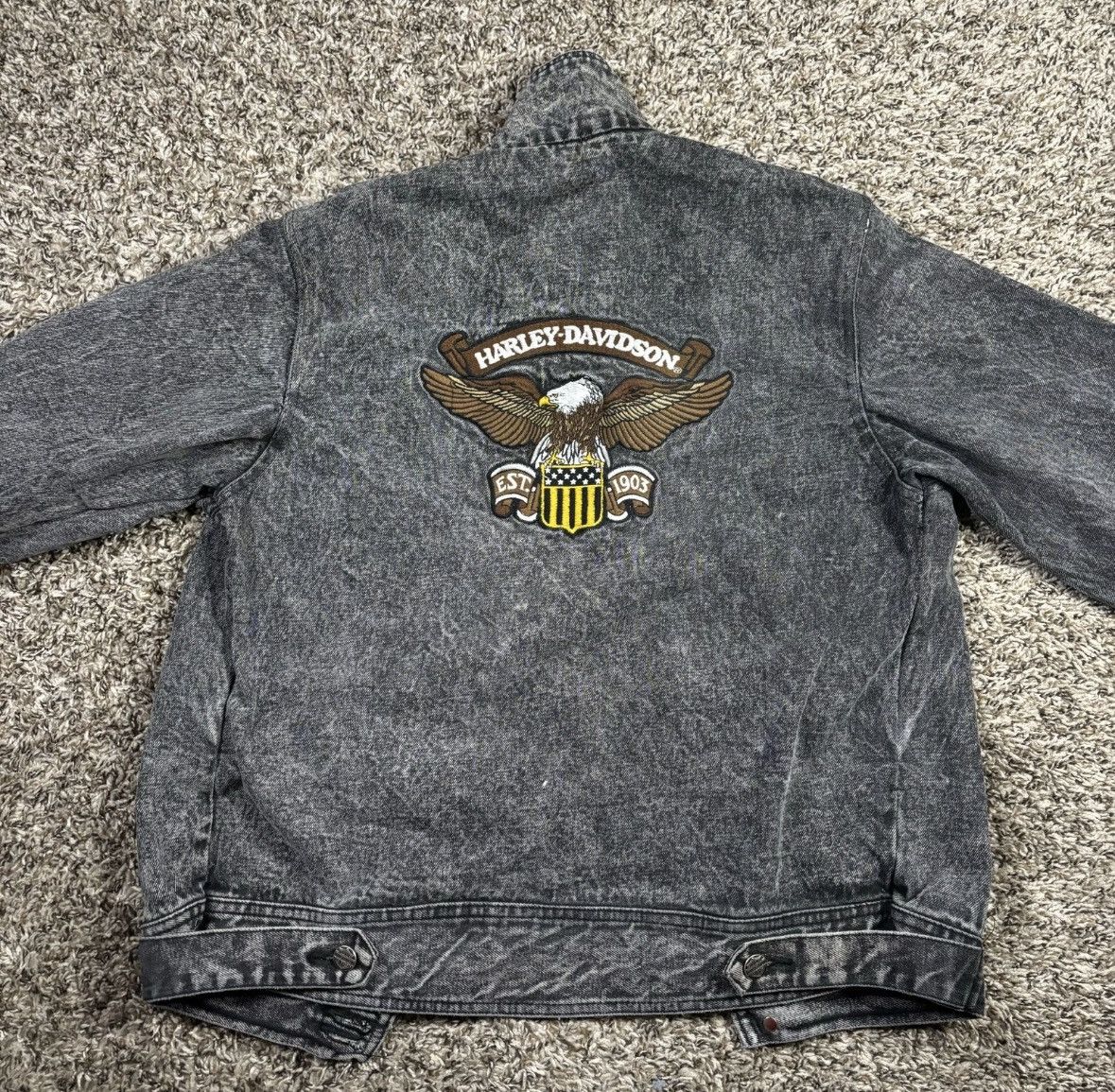 Harley Davidson Harley Davidson Eagle Back Crest Denim Jacket Size US L / EU 52-54 / 3 - 1 Thumbnail