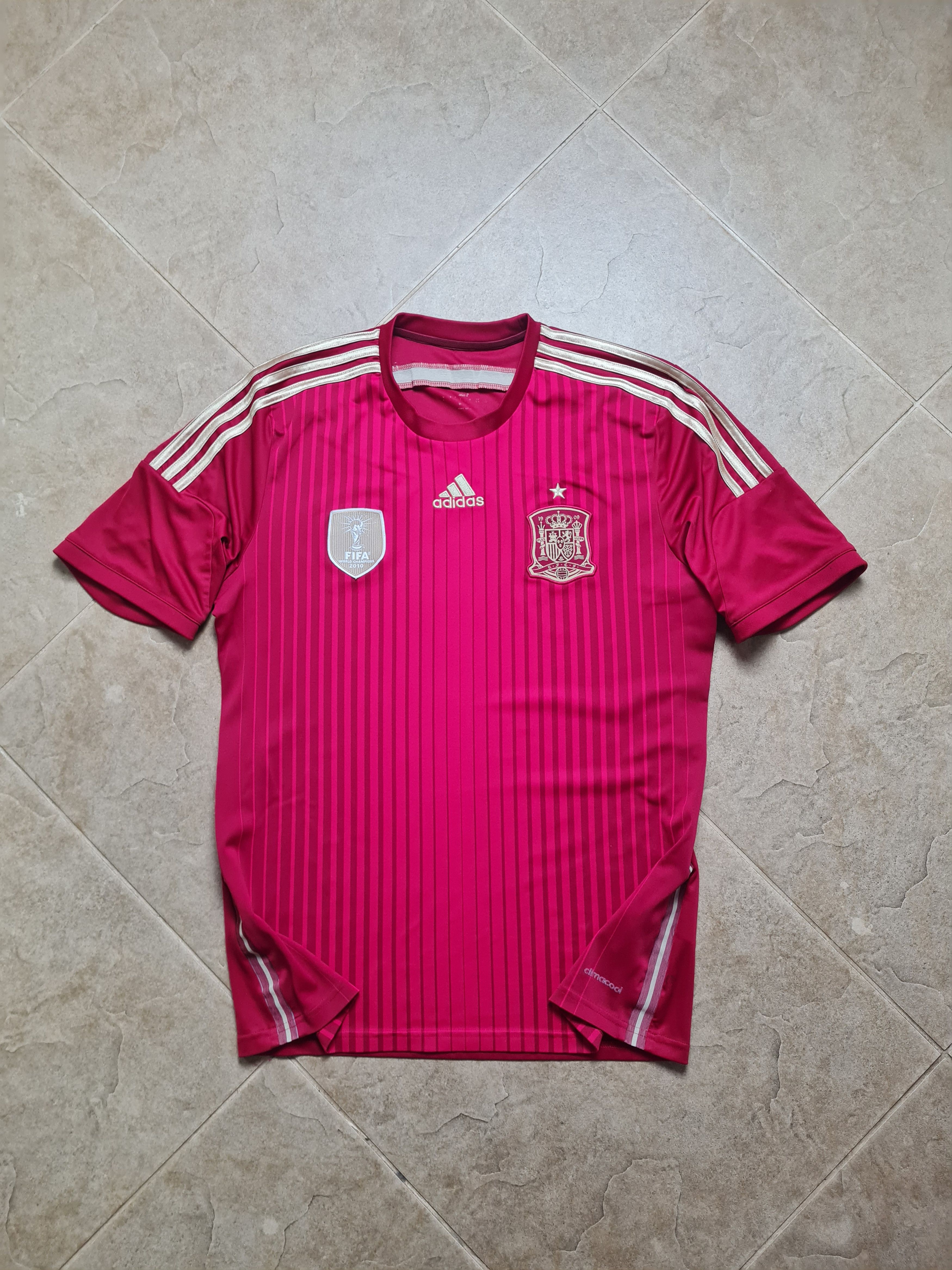 Adidas Spain Home Shirt 2014 World Cup Champions Adidas Football Size US L / EU 52-54 / 3 - 1 Thumbnail