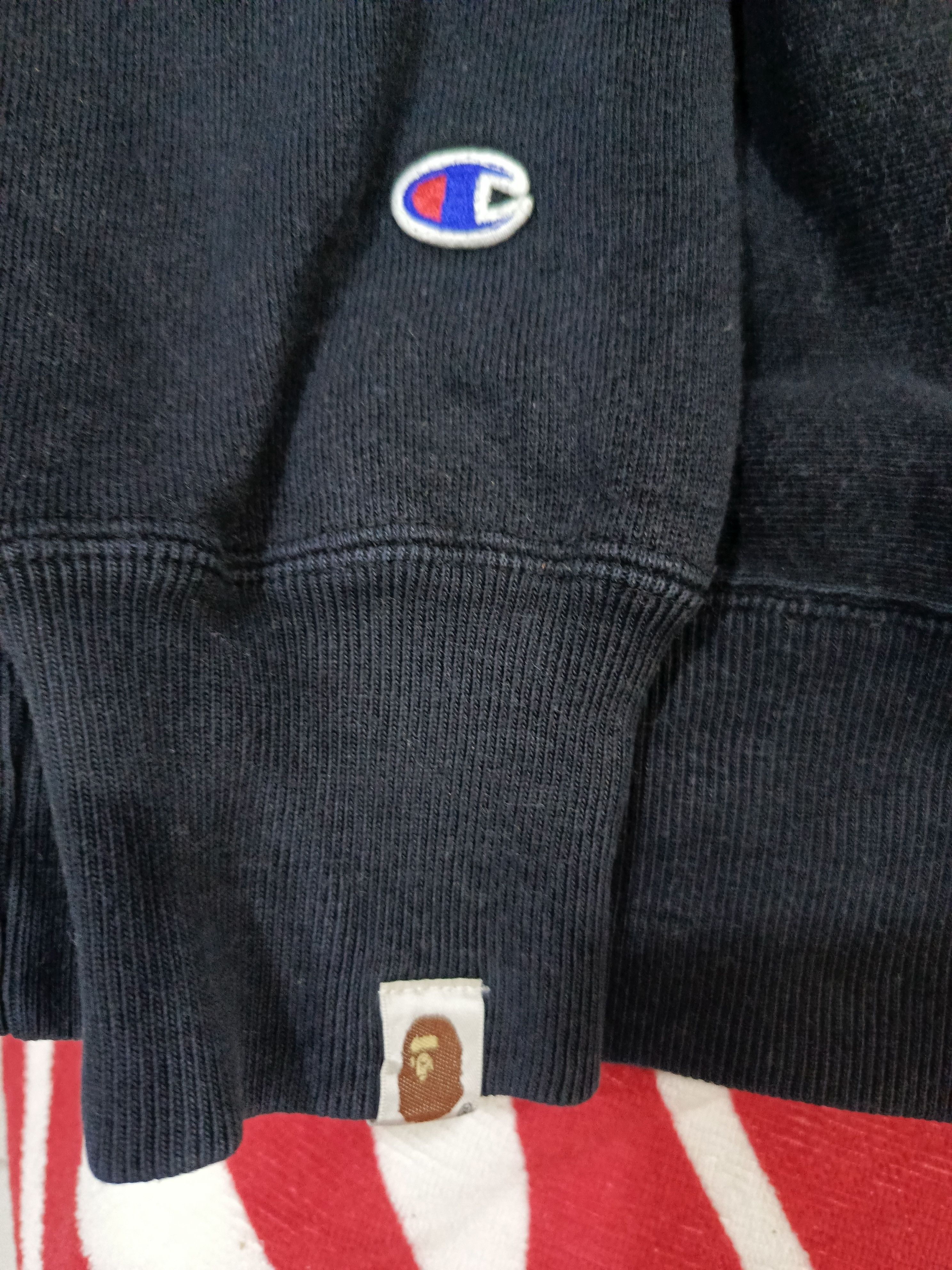 Bape × Champion Sweatshirt champion x bape black color Size US XL / EU 56 / 4 - 4 Thumbnail