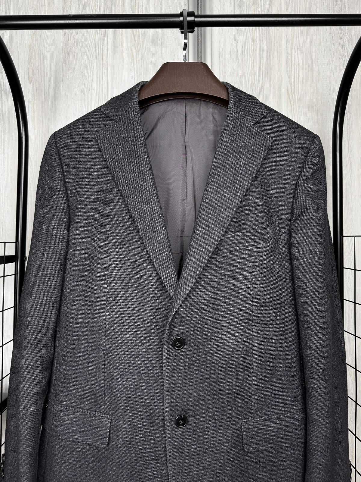 Z Zegna Z Zegna City Grey Wool Bamboo Cashmr Silk Tweed style blazer Size 40R - 3 Thumbnail